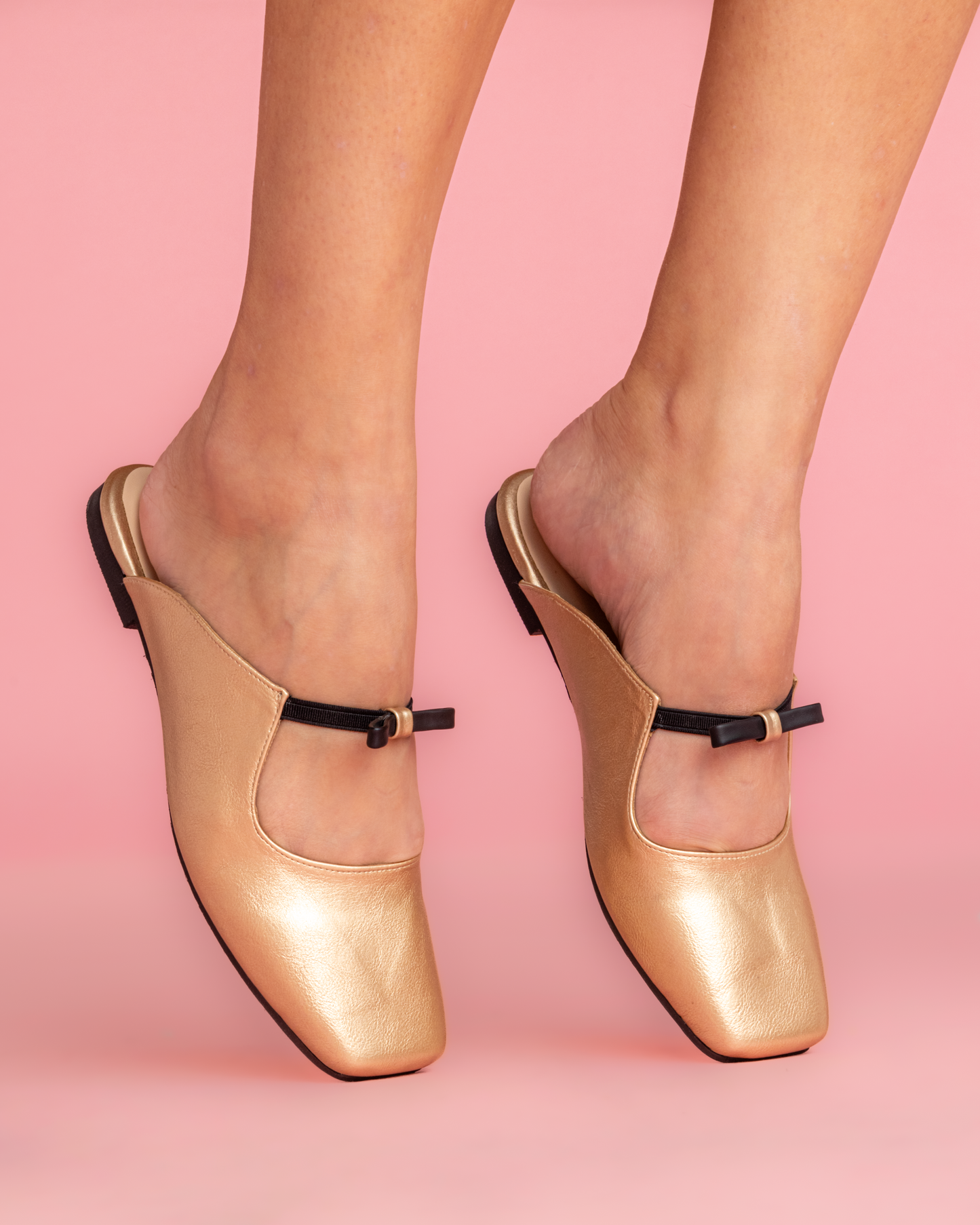 Golden Bow Mules - Black Bow