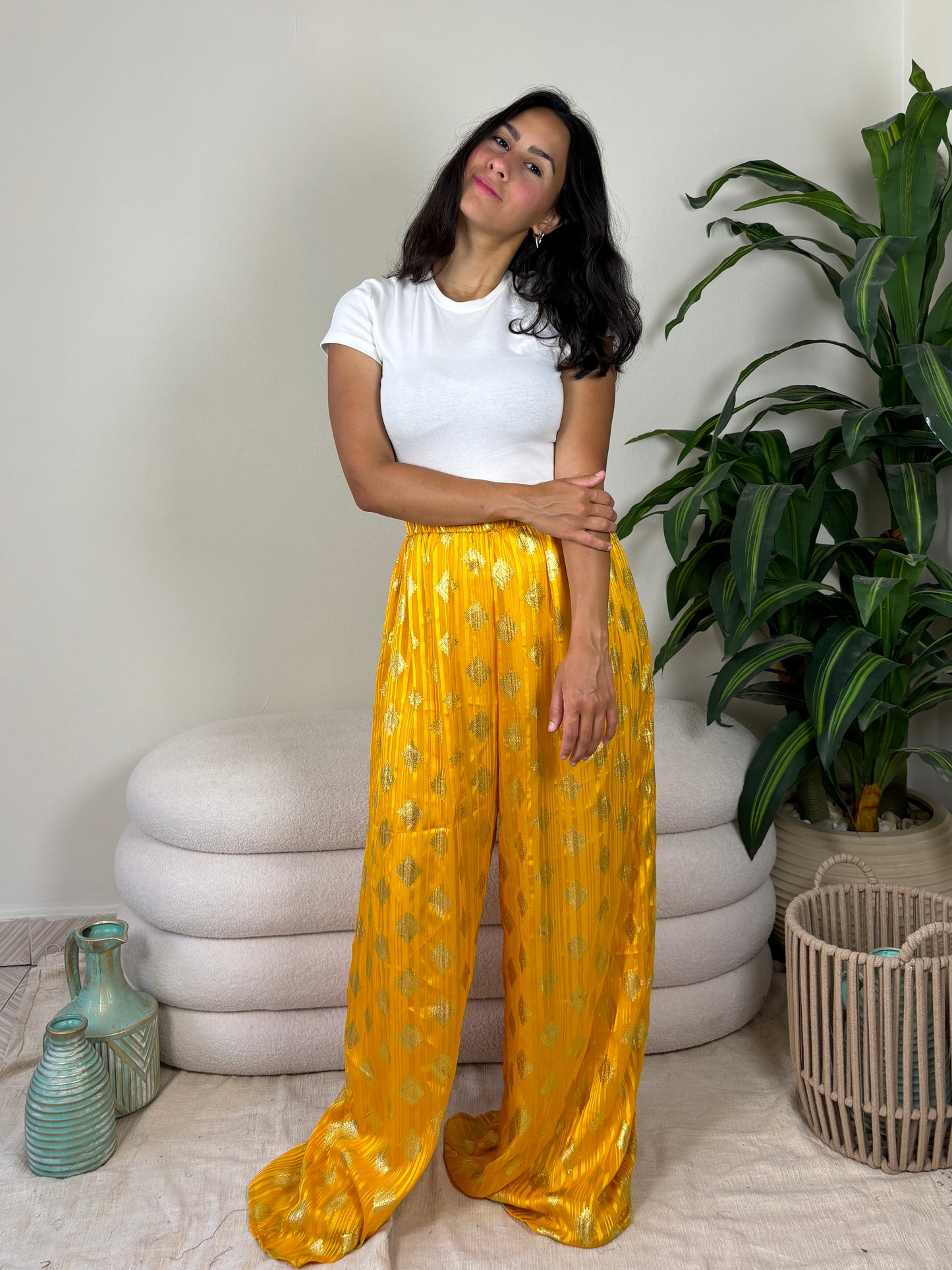 Boho pants - cotton lined -yellowxgold
