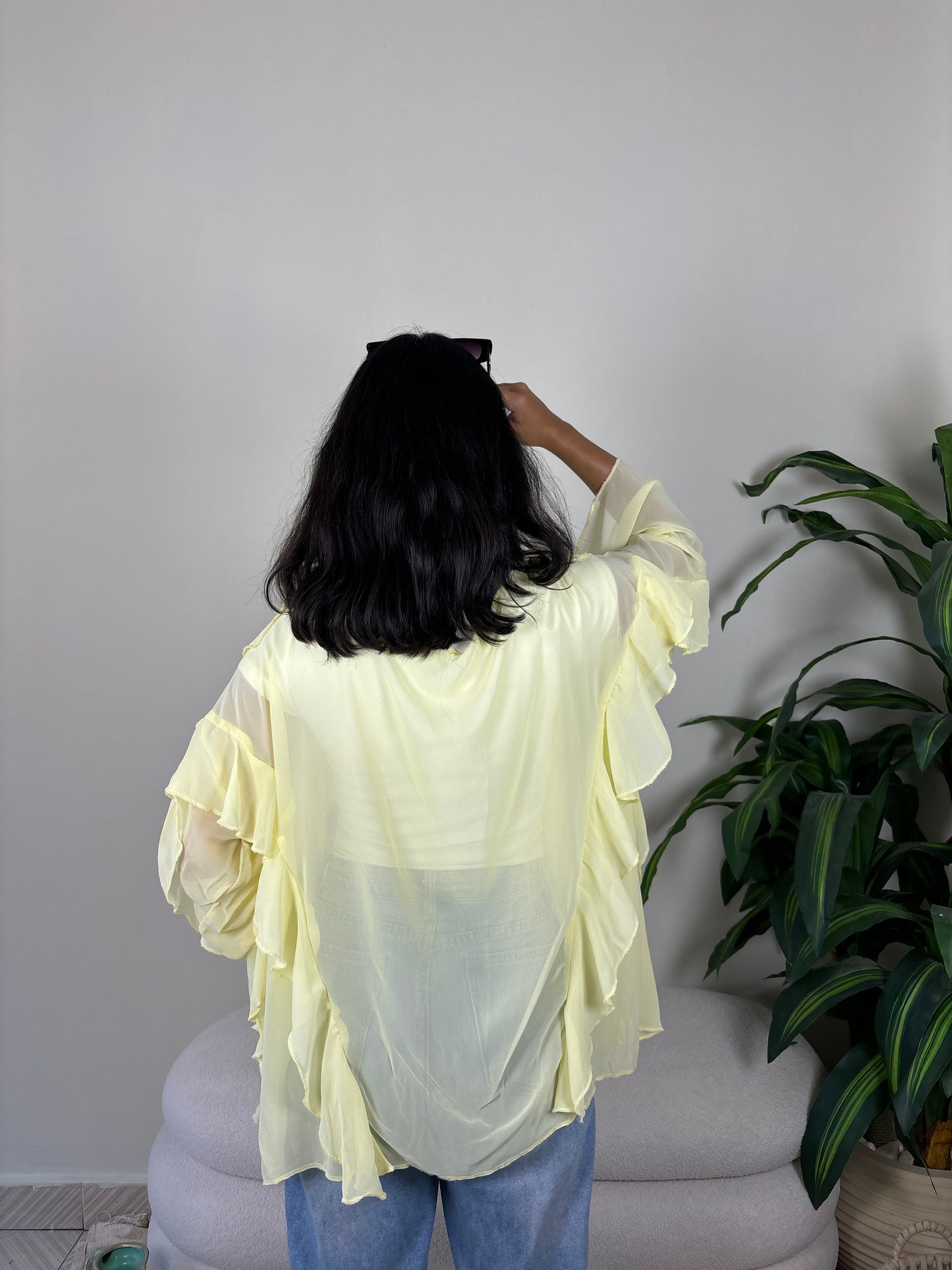 Ruffles kimono-yellow