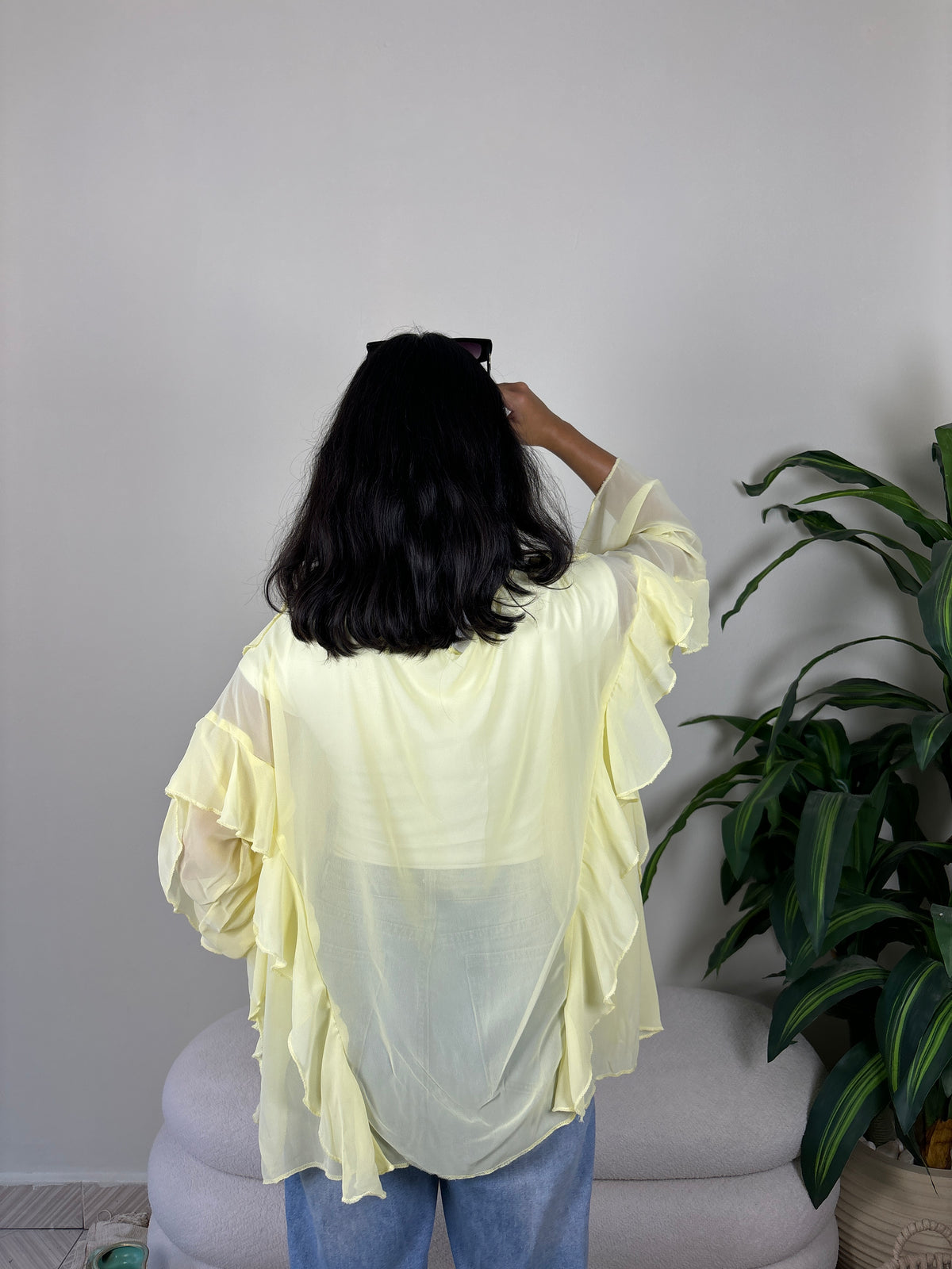 Ruffles kimono-yellow