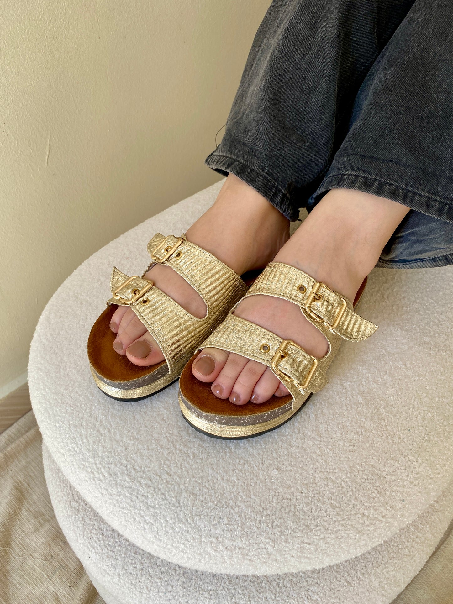 Everyday Platform Slippers-Beige