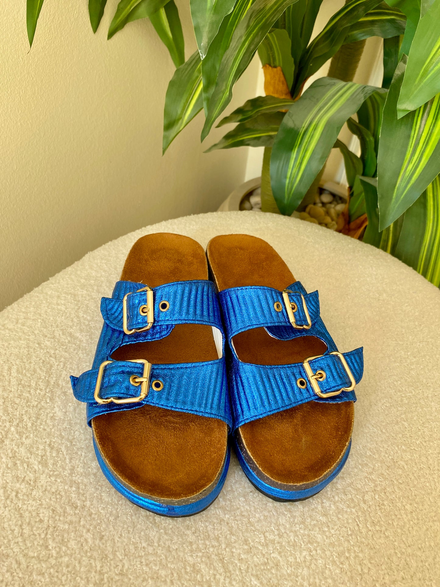Everyday Platform Slippers-Blue