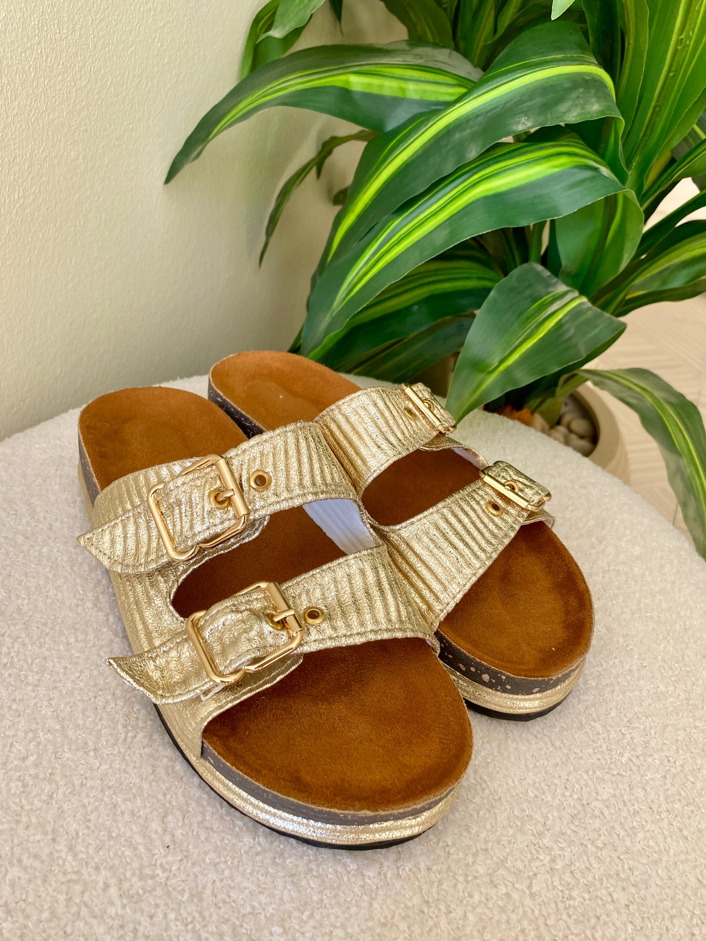 Everyday Platform Slippers-Beige
