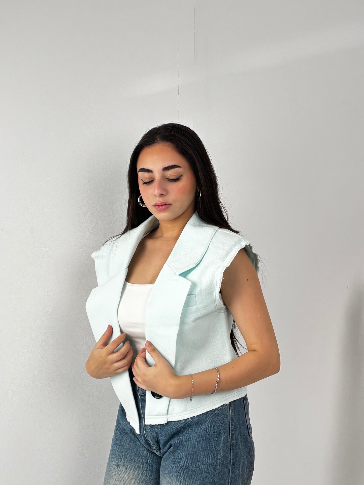 Organic cotton vest-mint