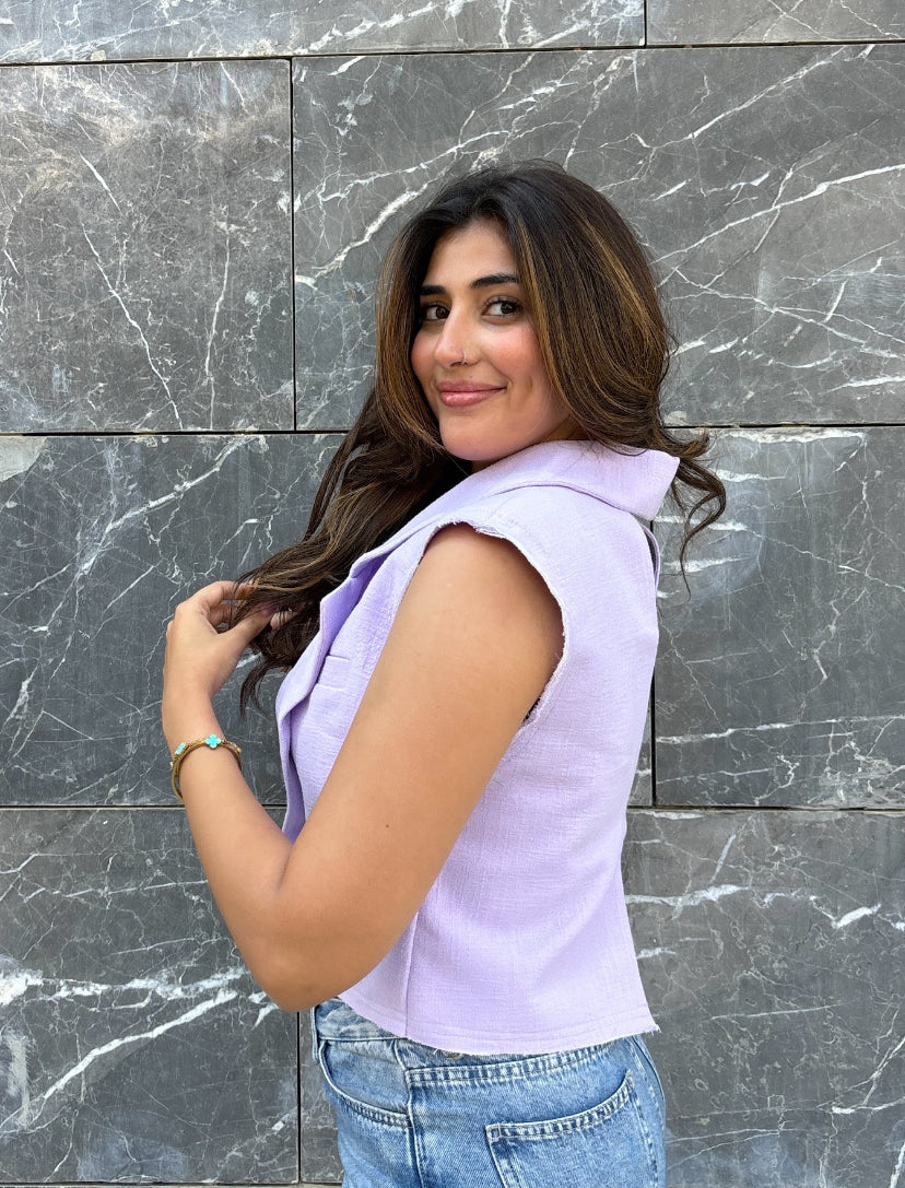 Organic cotton vest-violet