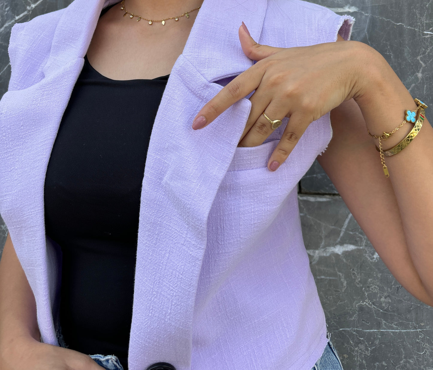 Organic cotton vest-violet