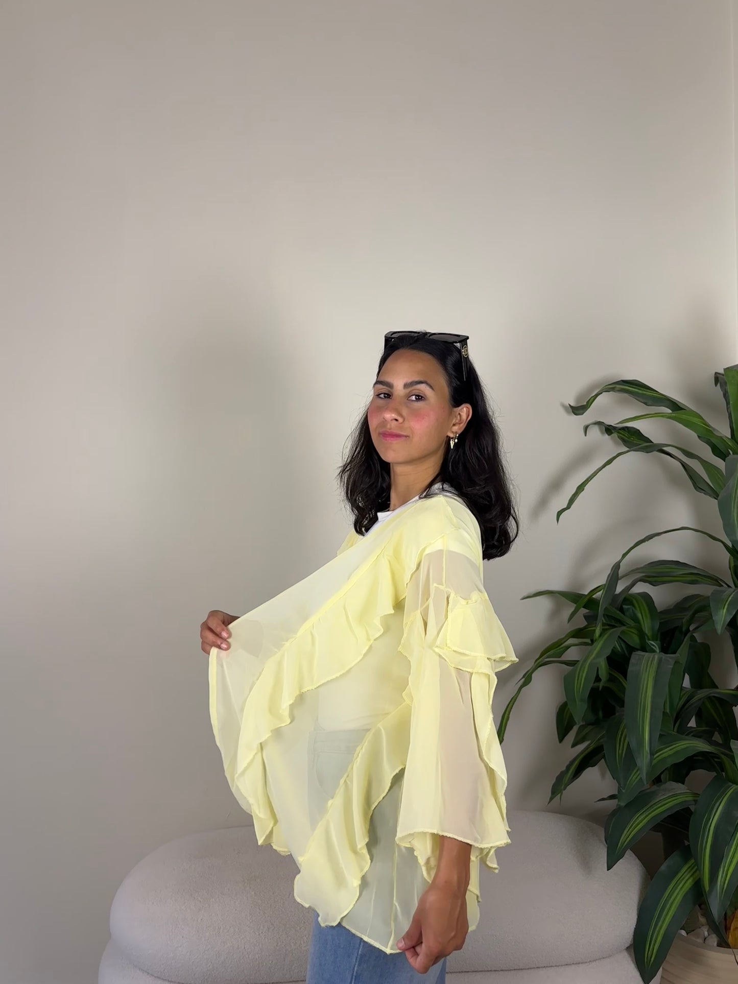Ruffles kimono-yellow