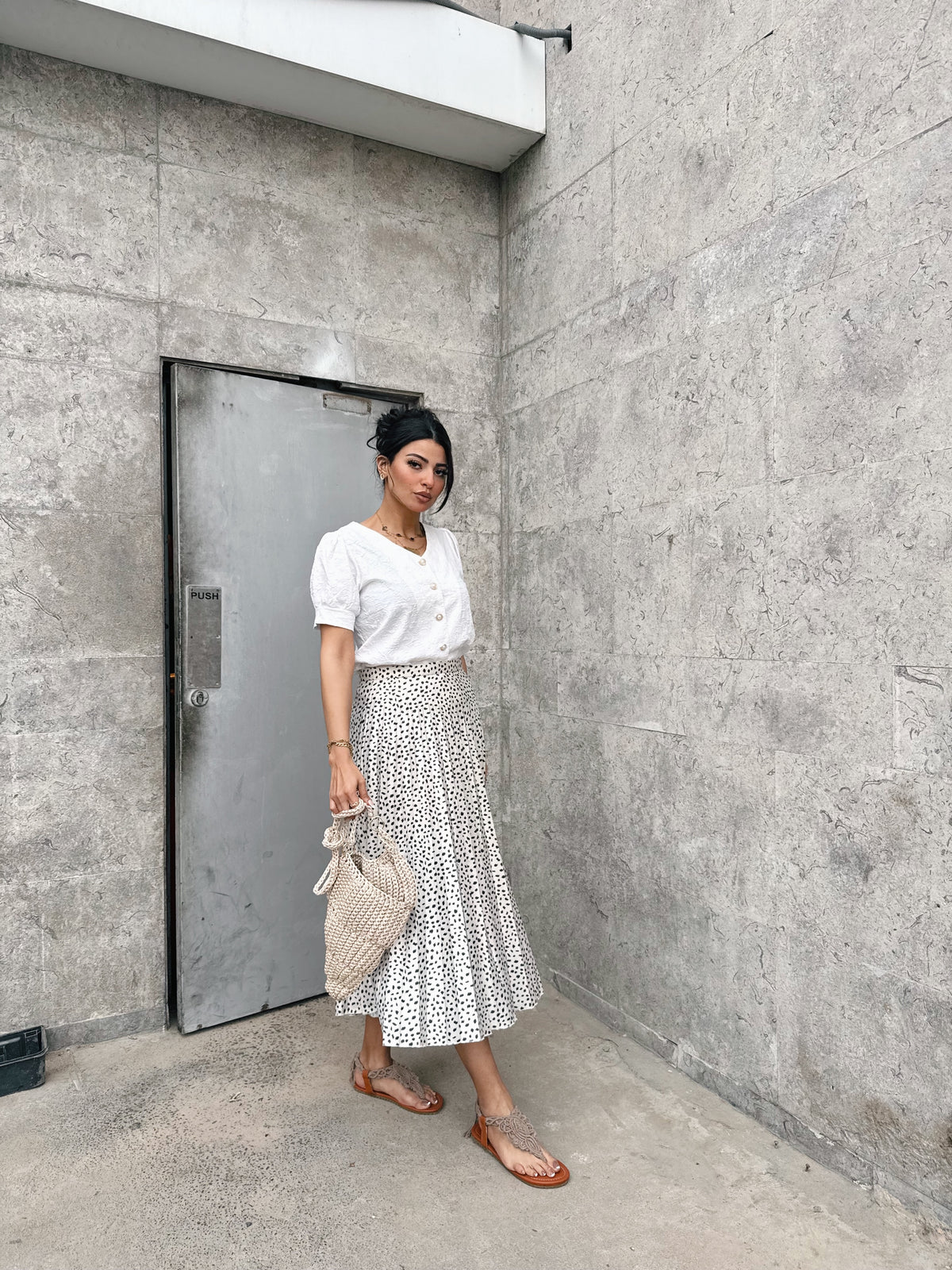 Handmade Long Shell Bag-Beige
