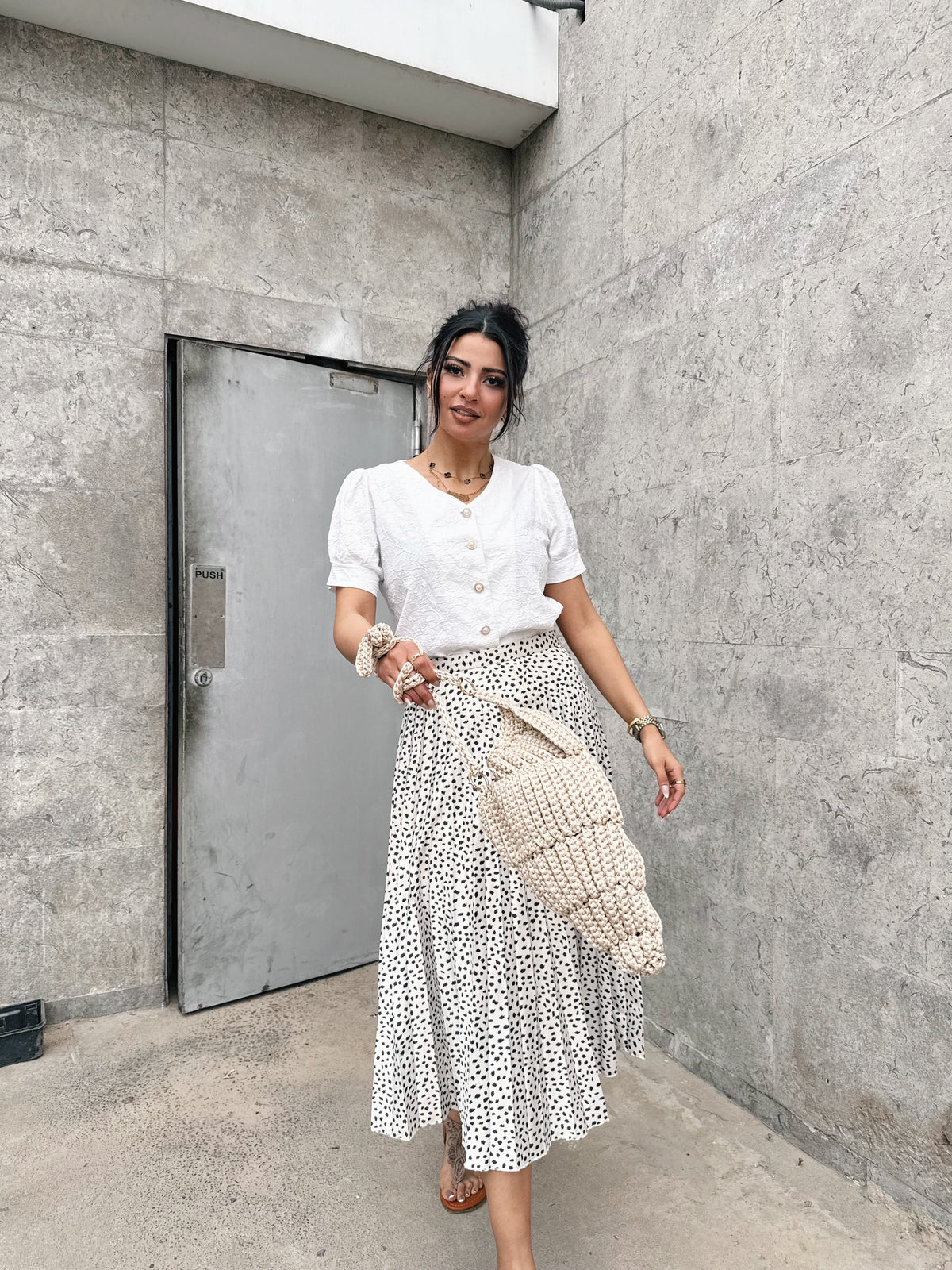Handmade Long Shell Bag-Beige