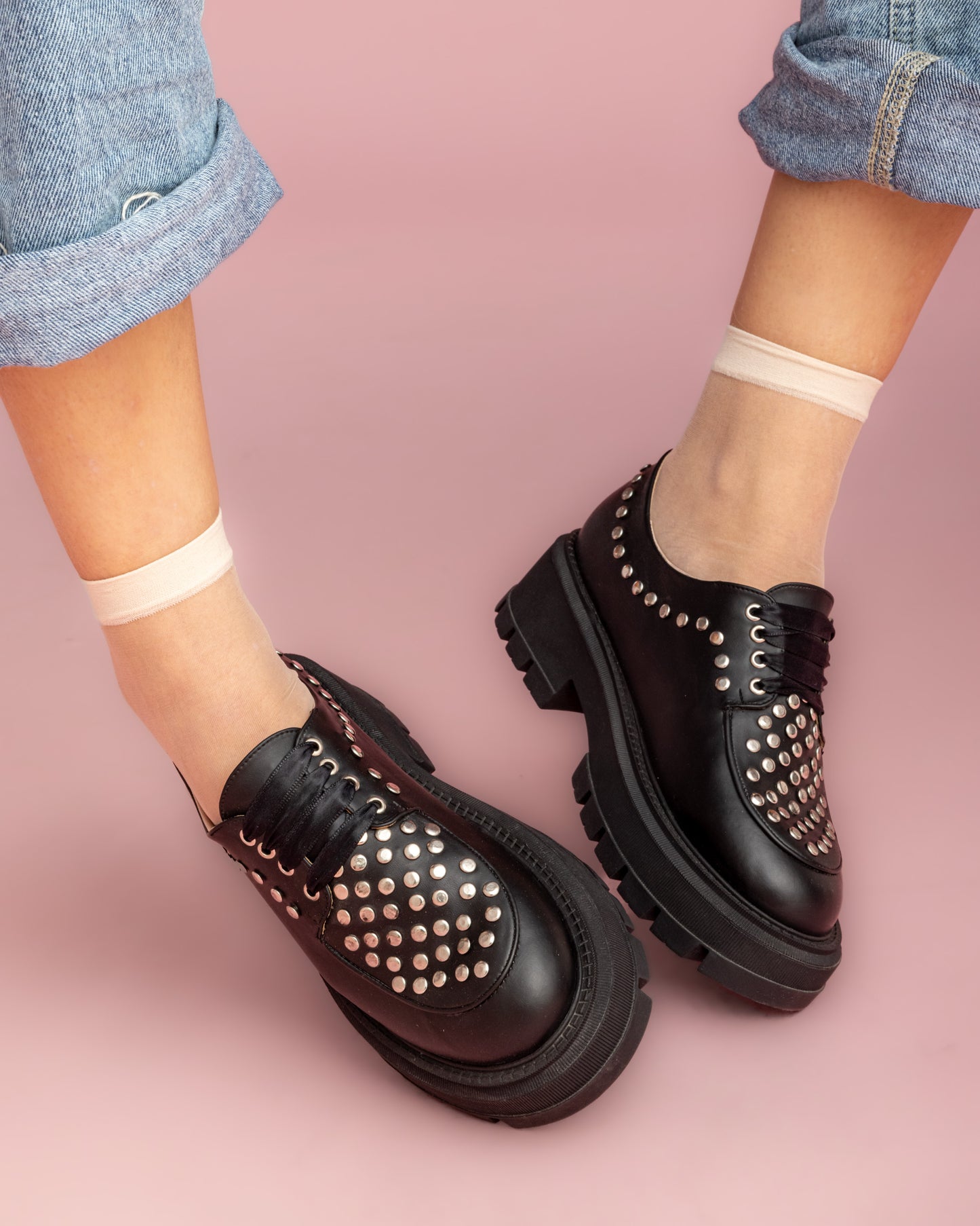 Studded Loafers - Black