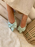 Vernis Bow Mules - Mint