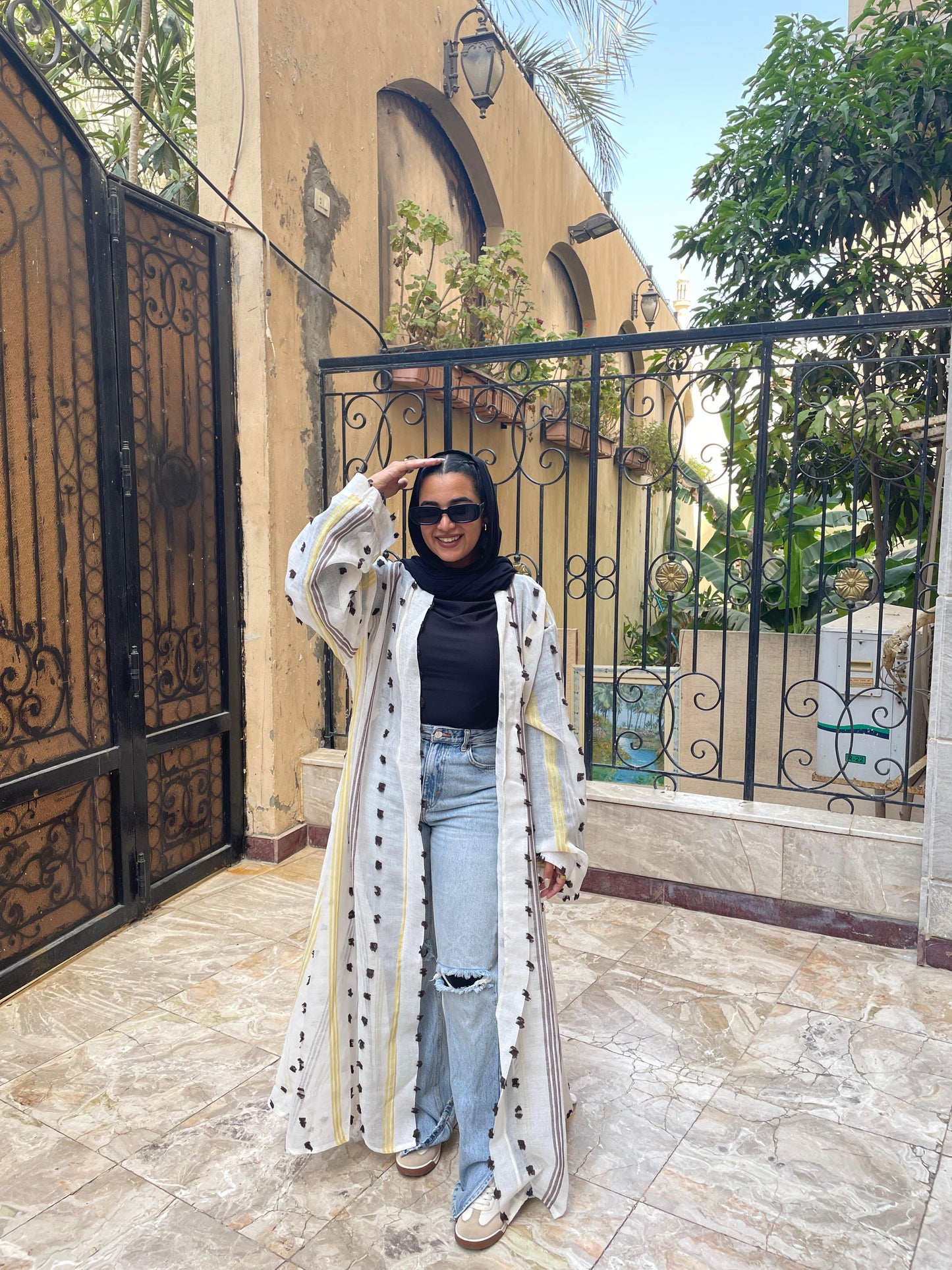 Old Cairo Kimono - Brown x Yellow