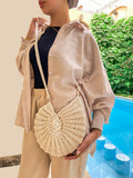 Handmade Round Shell Bag-Beige