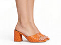 Cactus-Embossed Sandals