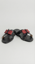 Ananas Bow Slipper - Black x Red