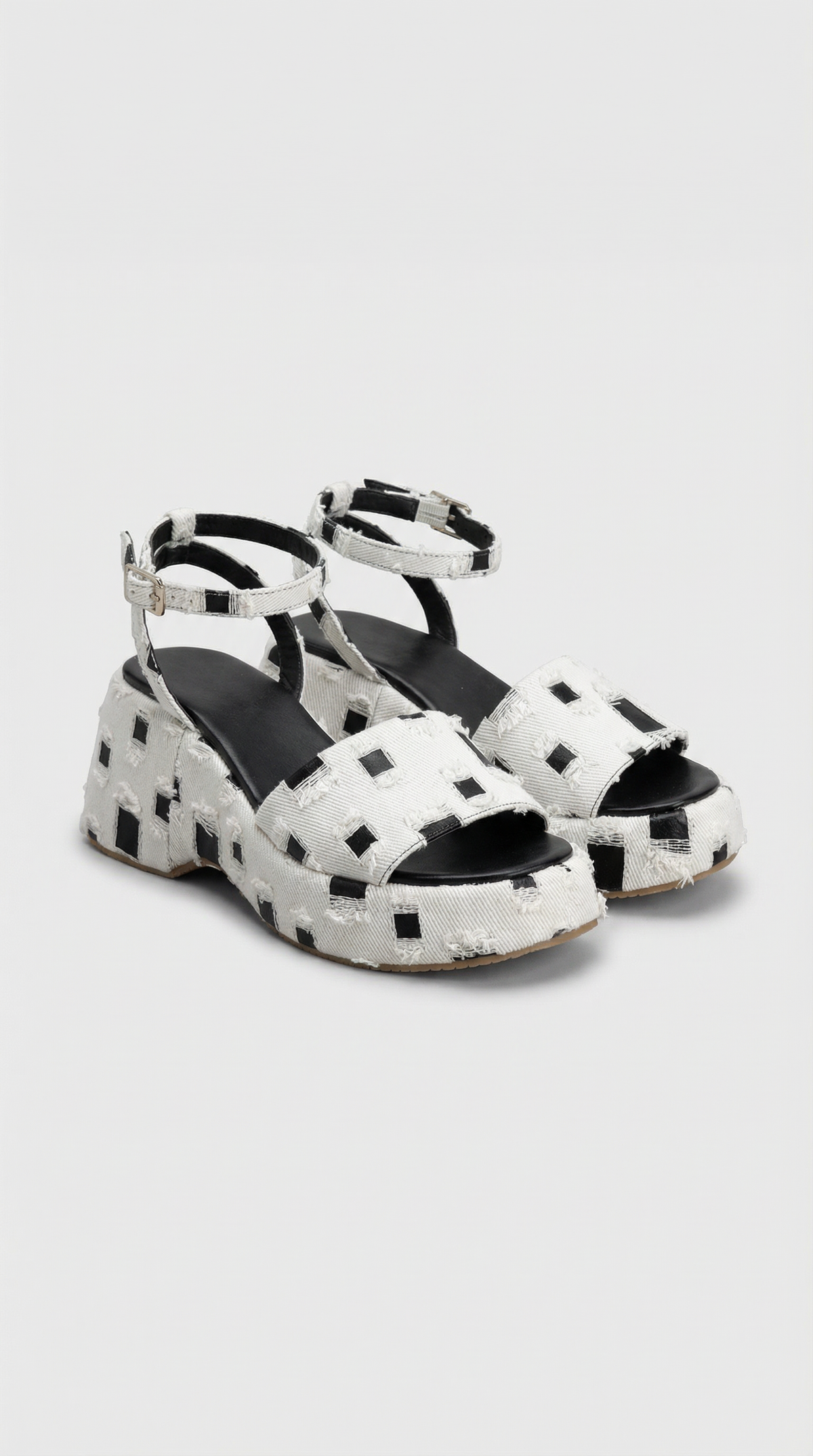 Kimi Platform Sandals - Black x White