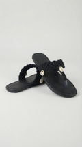 Macarme Shell Slippers - Black
