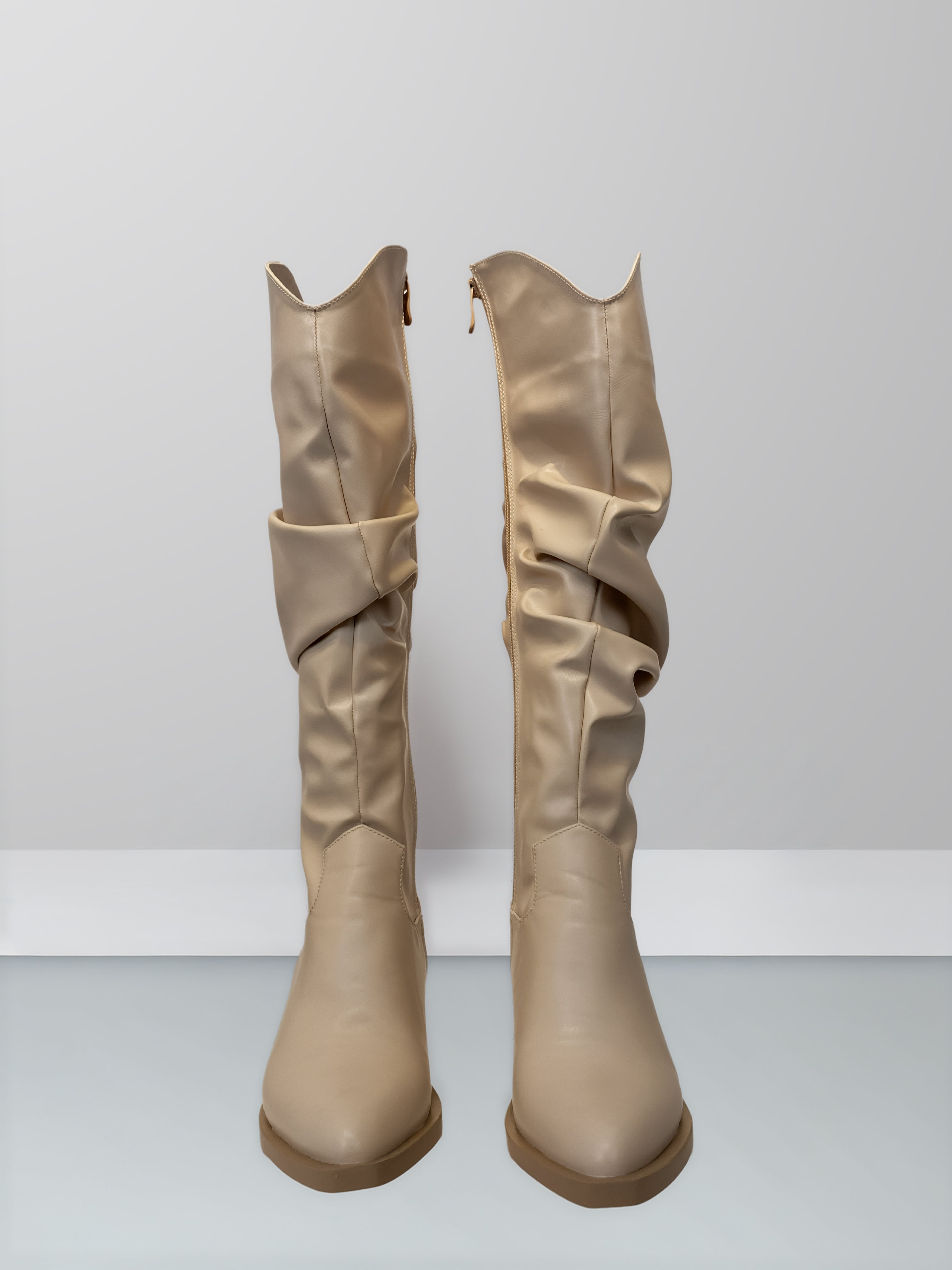Folds Leather Boots