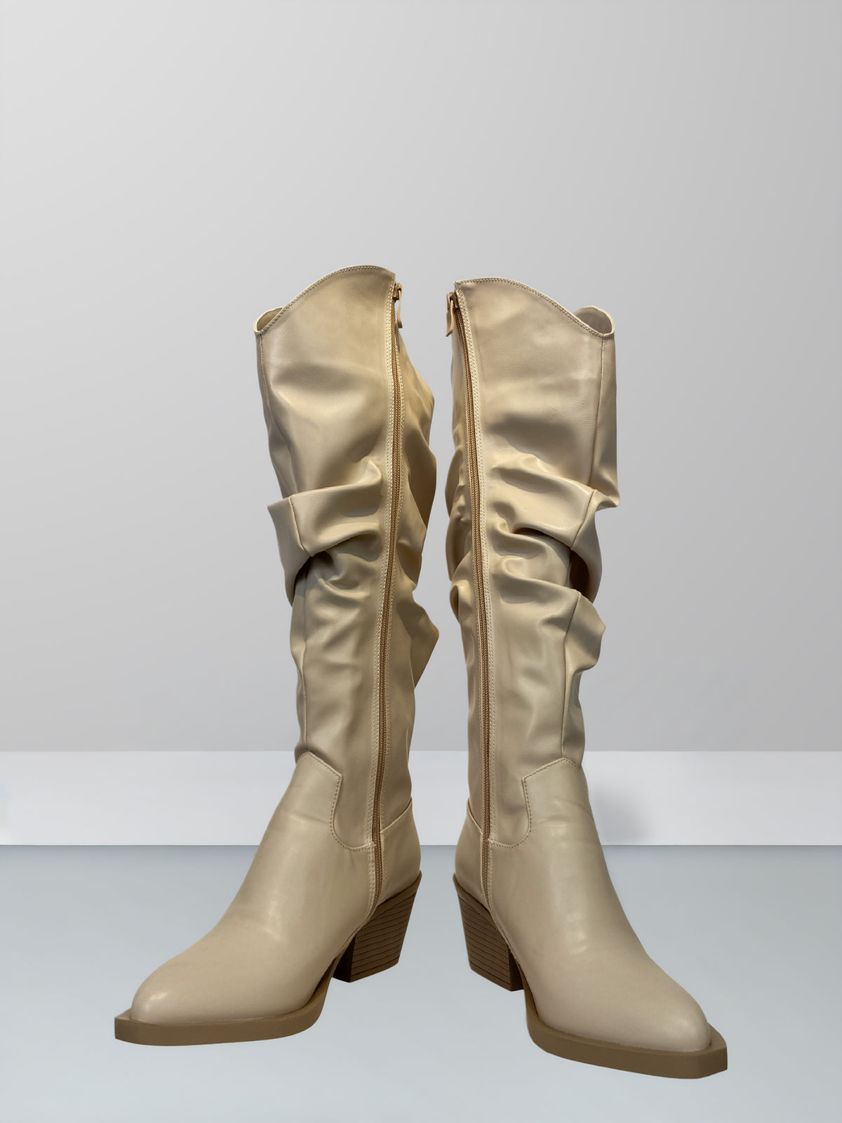 Folds Leather Boots