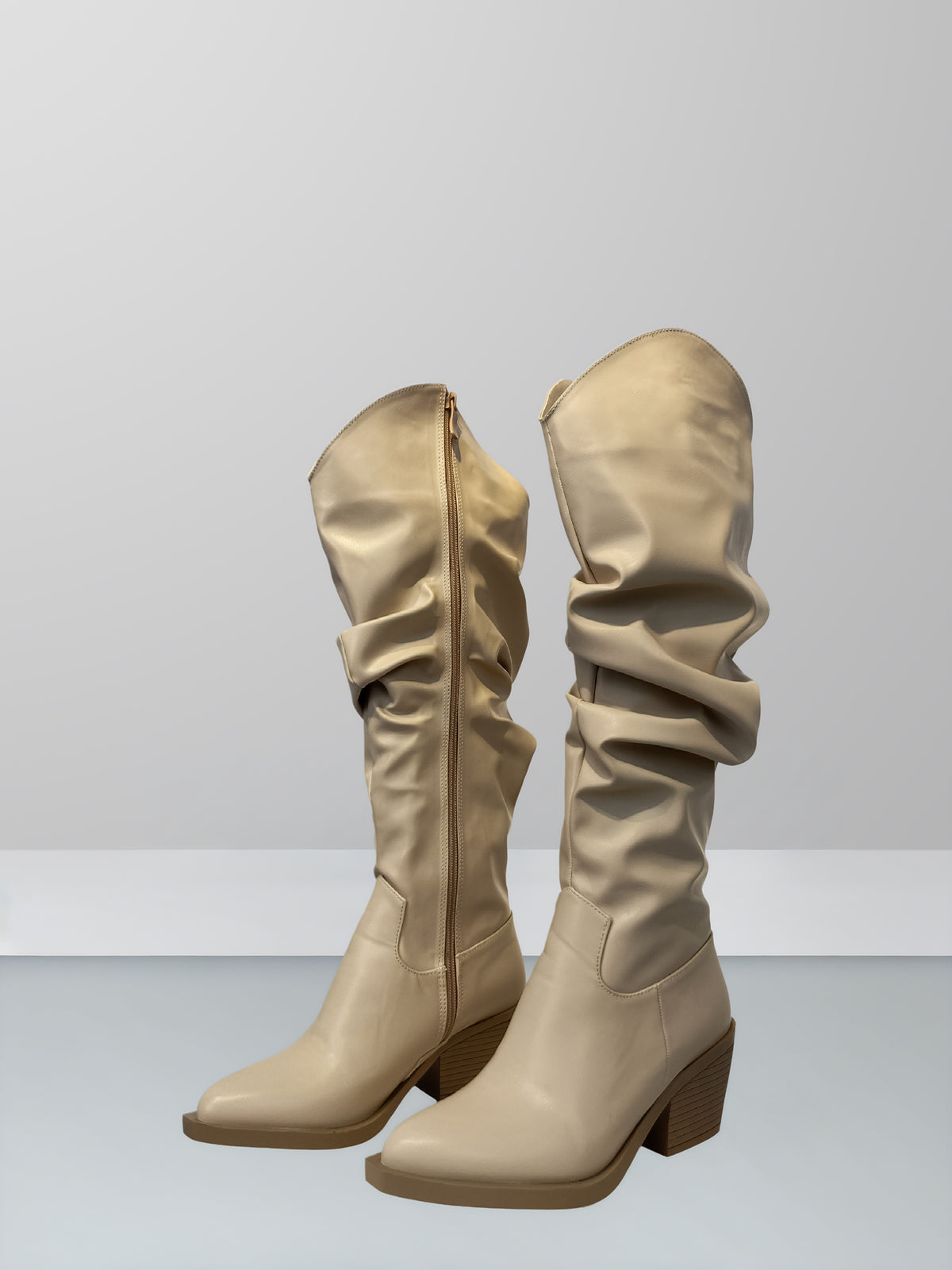 Folds Leather Boots
