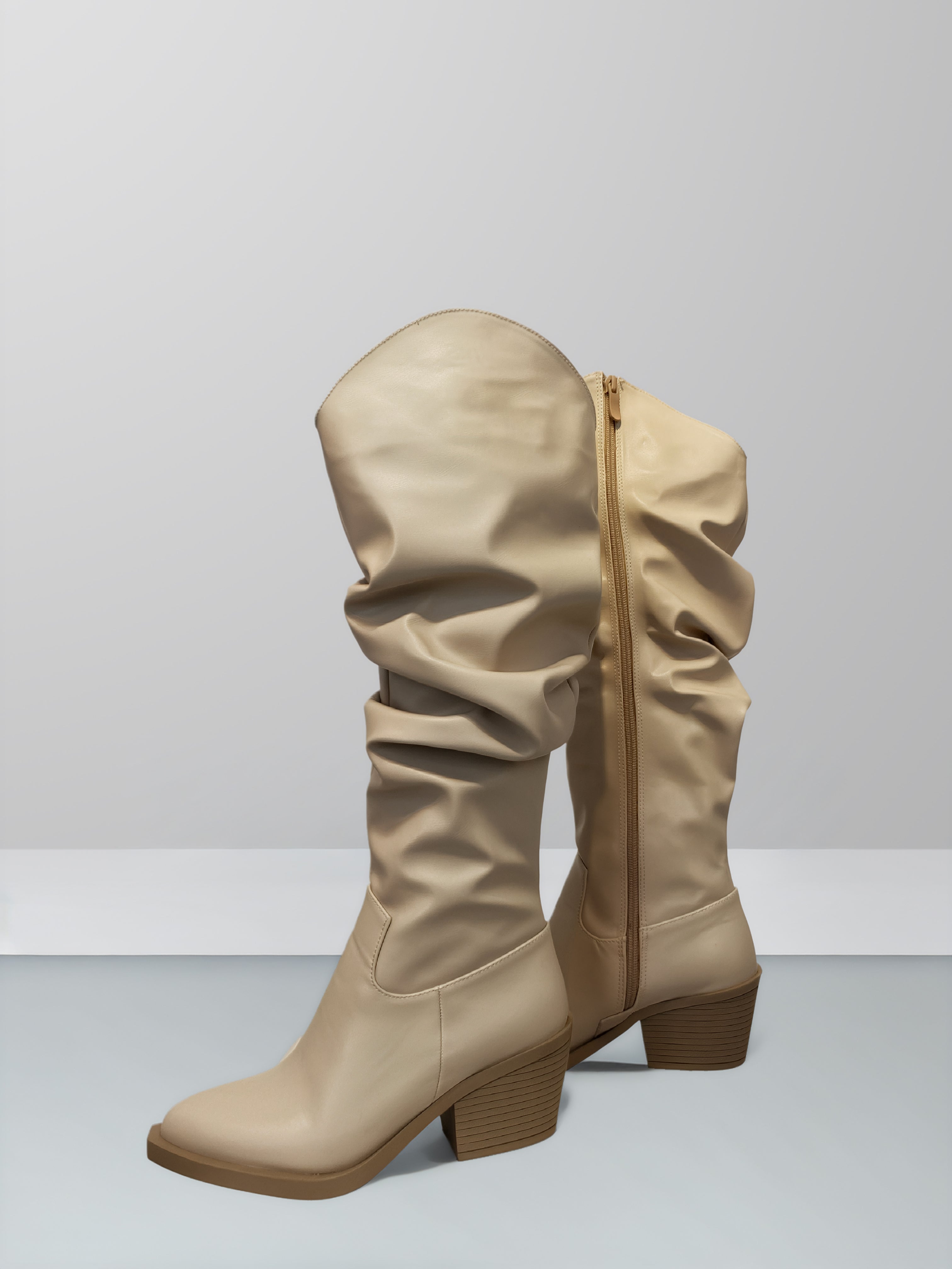 Folds Leather Boots