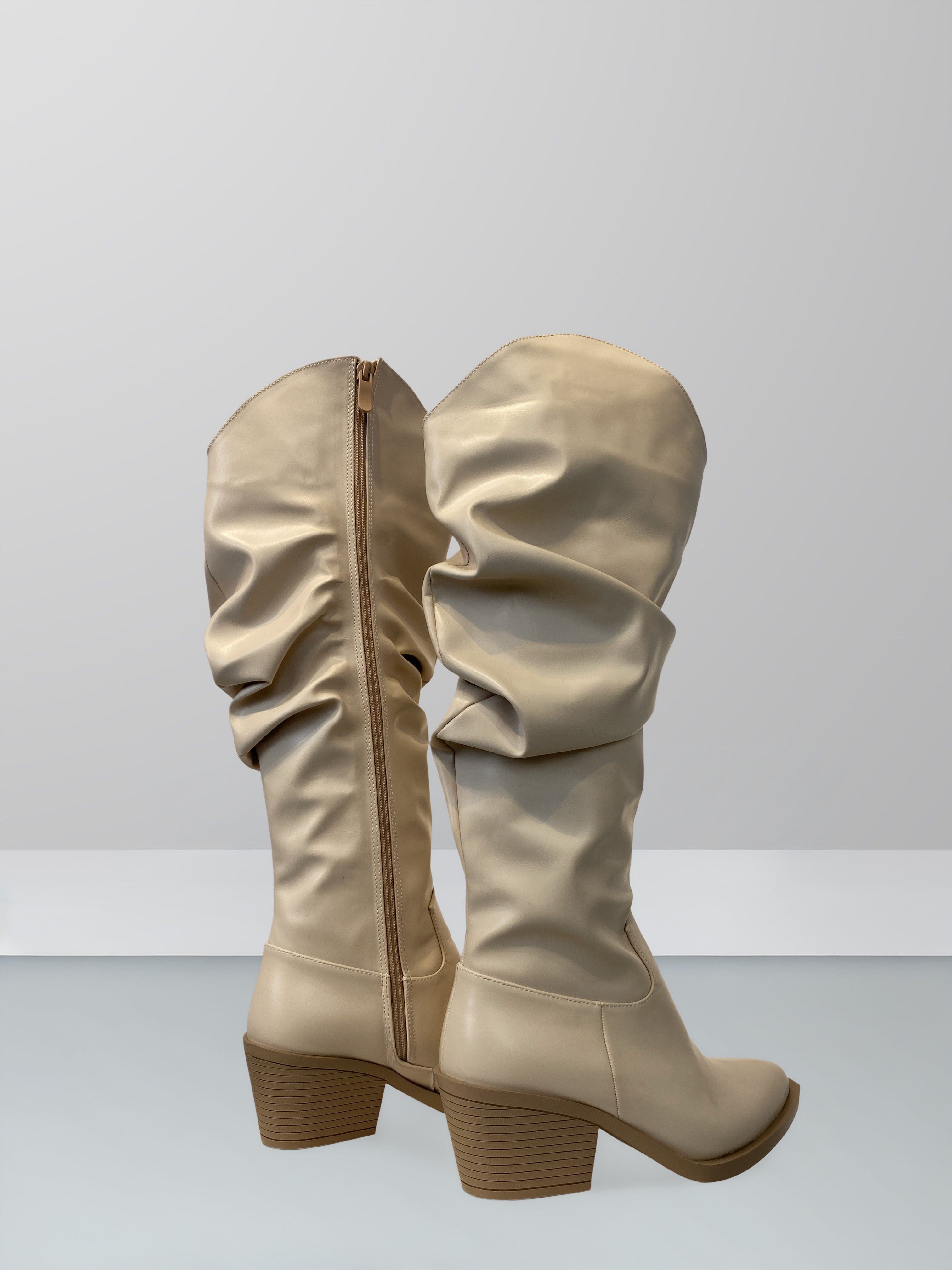 Folds Leather Boots