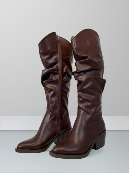 Folds Leather Boots