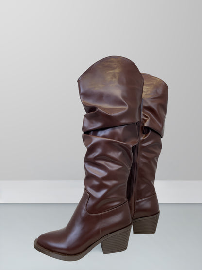 Folds Leather Boots