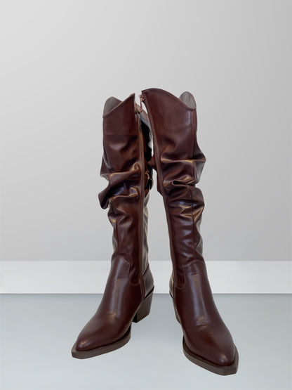 Folds Leather Boots