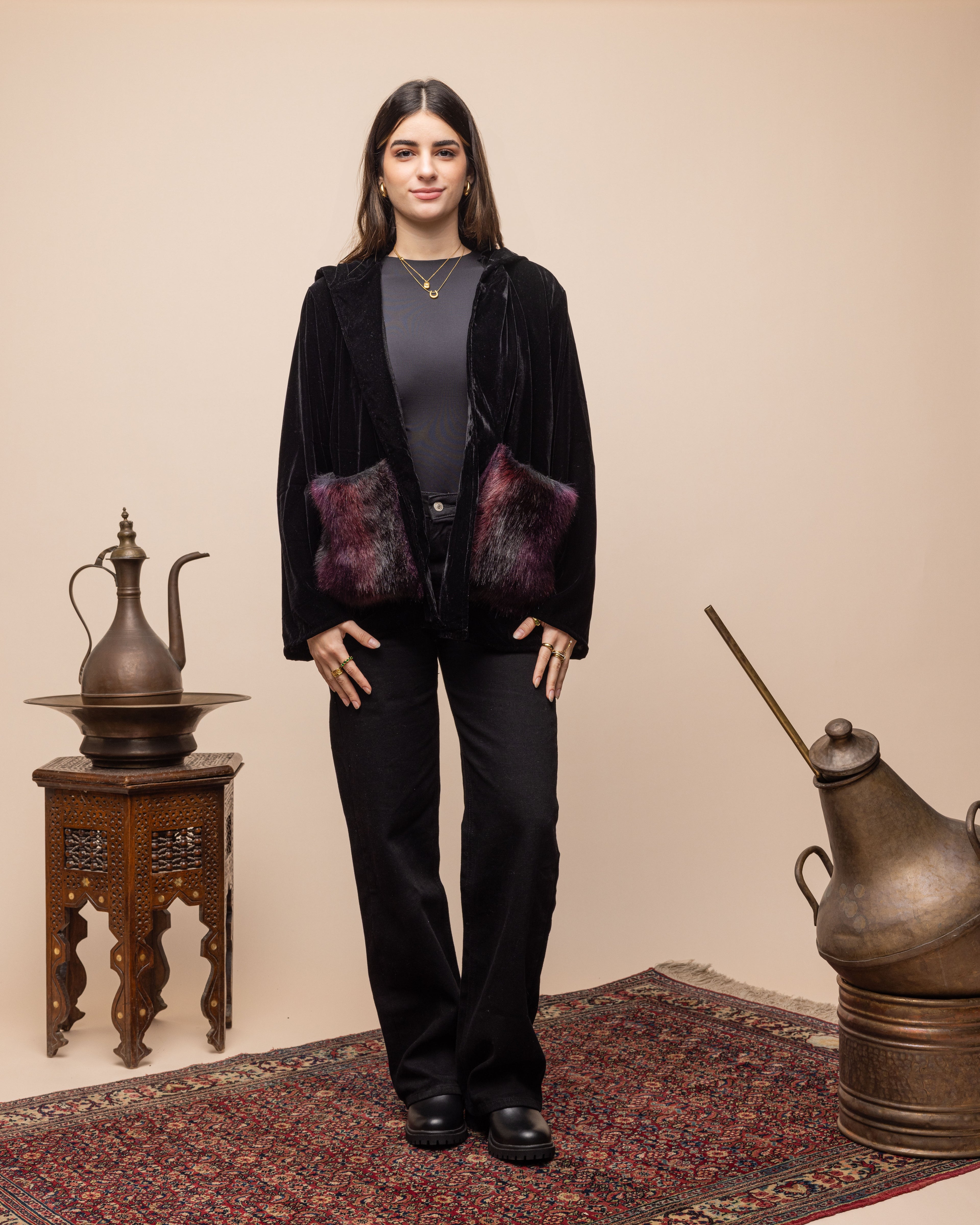 Silk Velvet Open light jacket