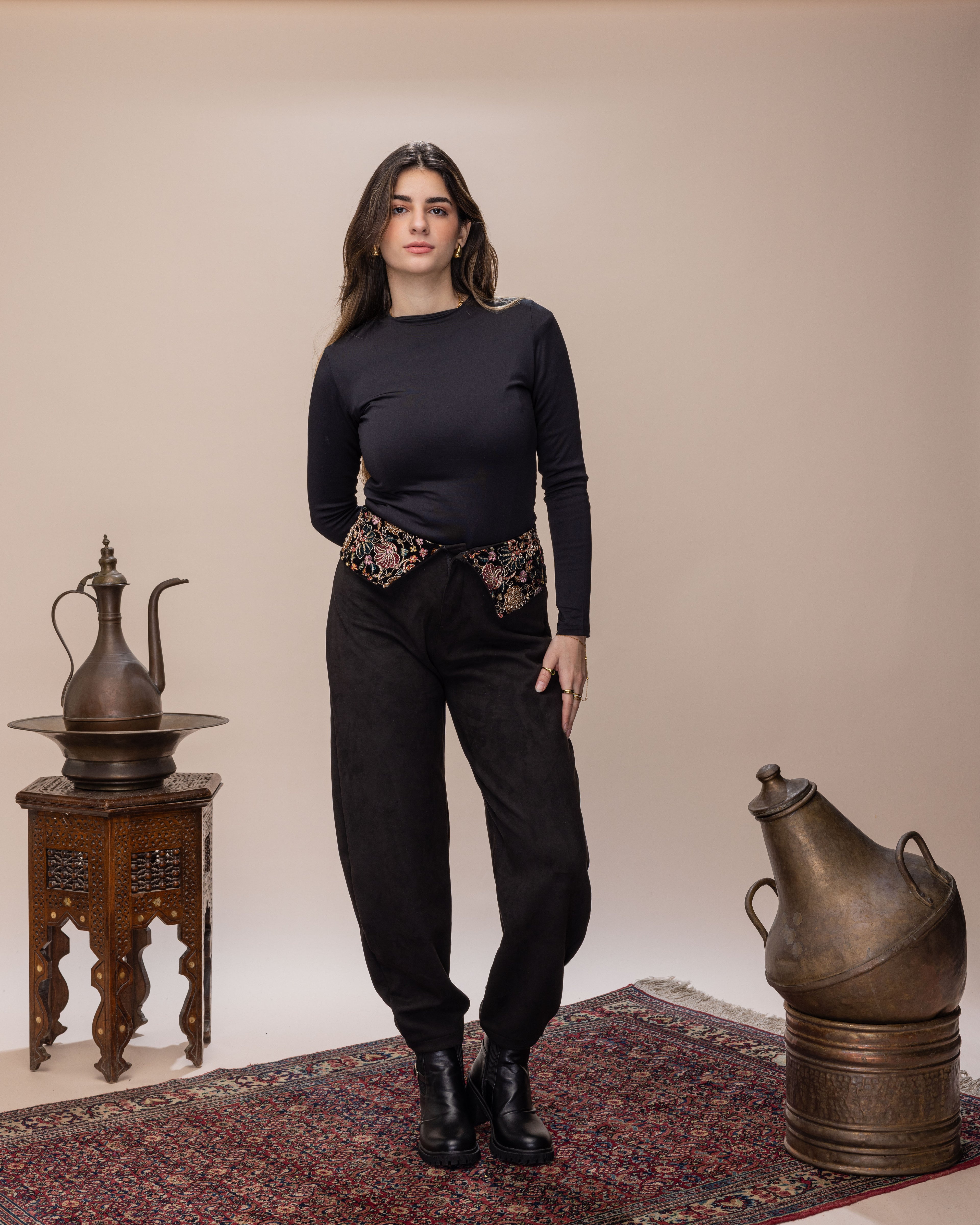 Classic light Suede Ballon Pants
