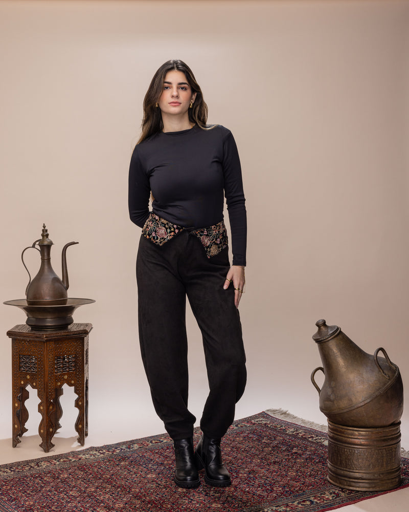 Classic light Suede Ballon Pants