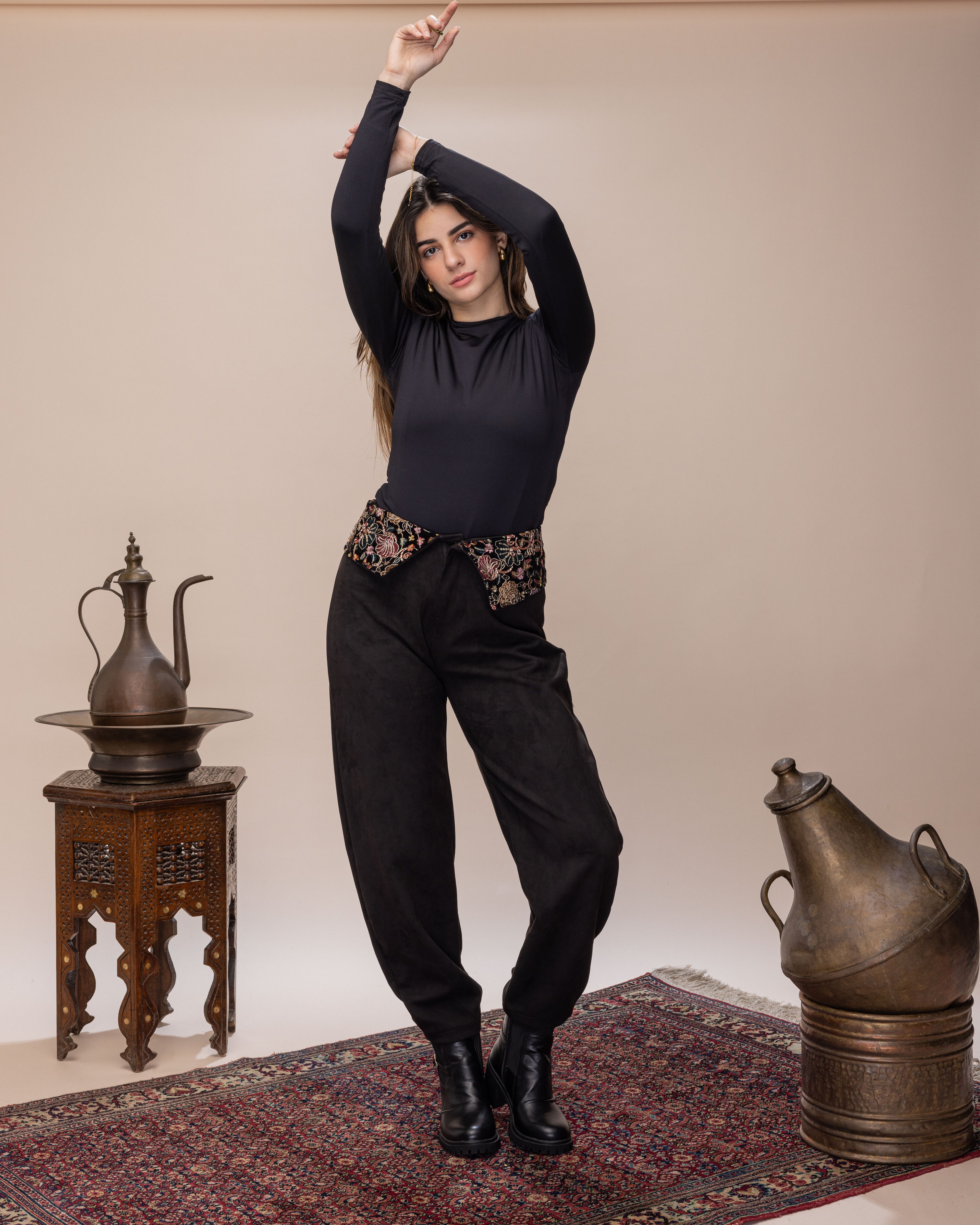 Classic light Suede Ballon Pants