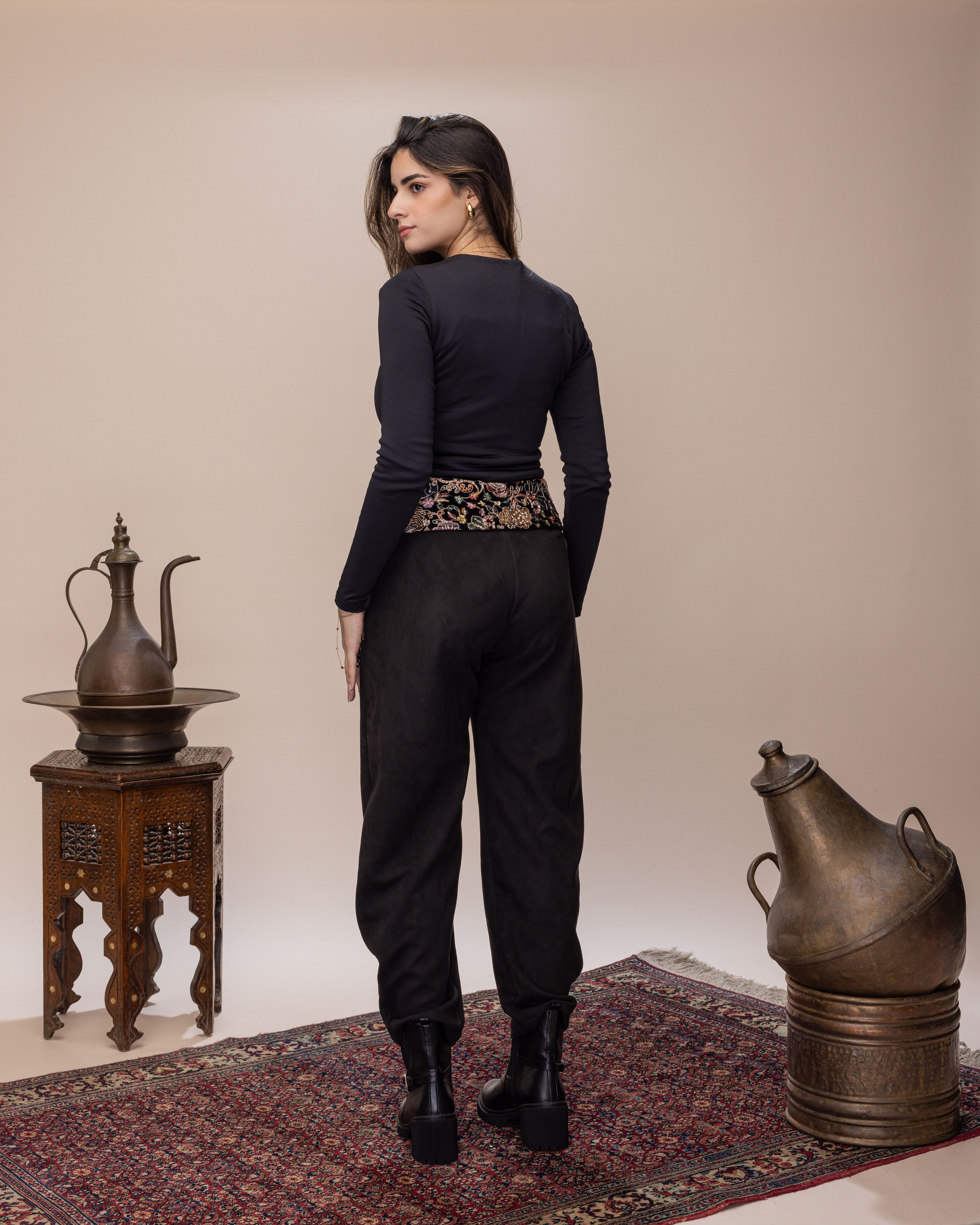Classic light Suede Ballon Pants