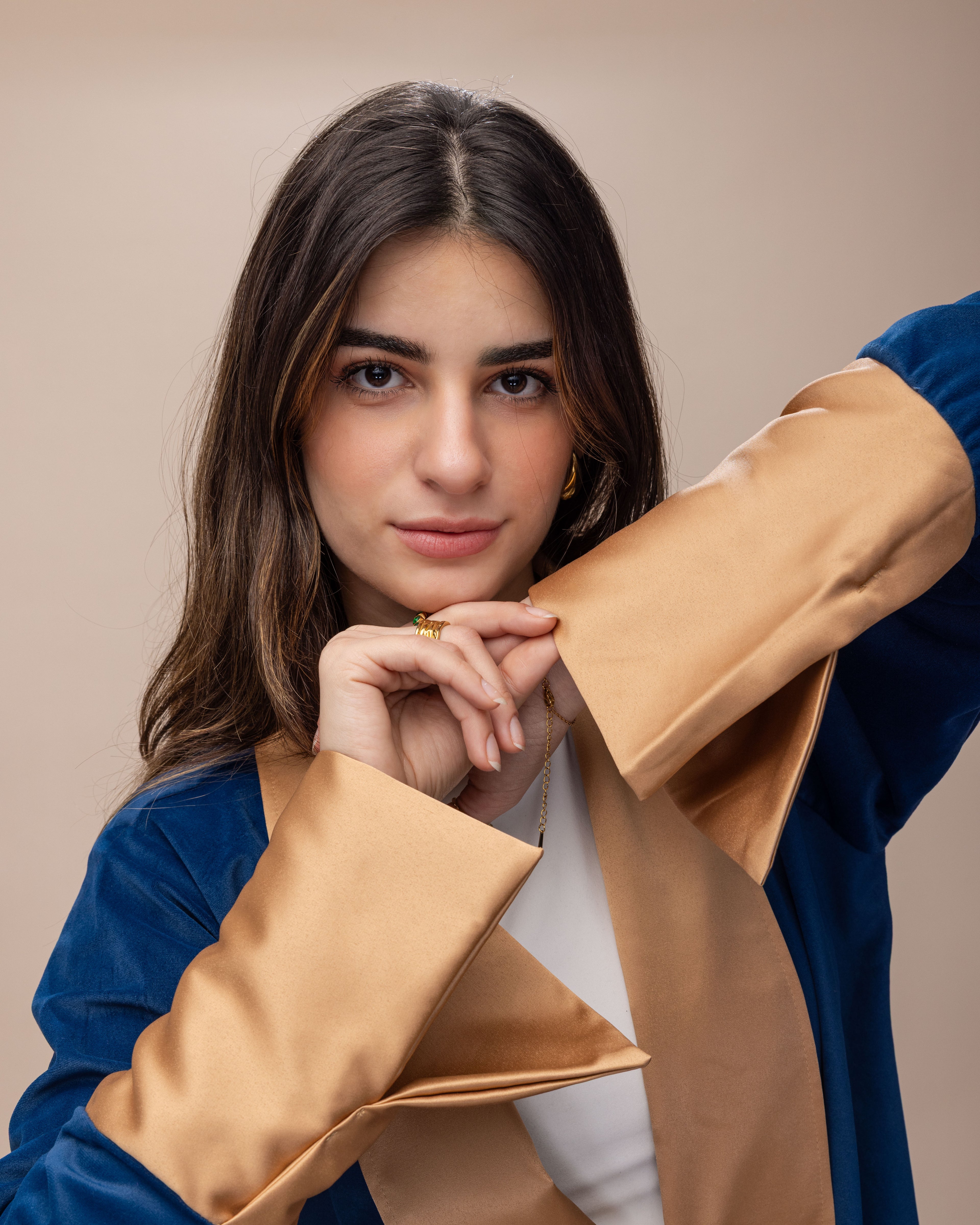 Blue Suede Coat with Brooche