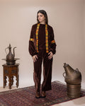 3-Piece Silk Velvet Set - Brown