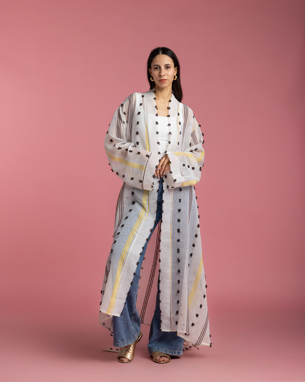 Old Cairo Kimono - Brown x Yellow
