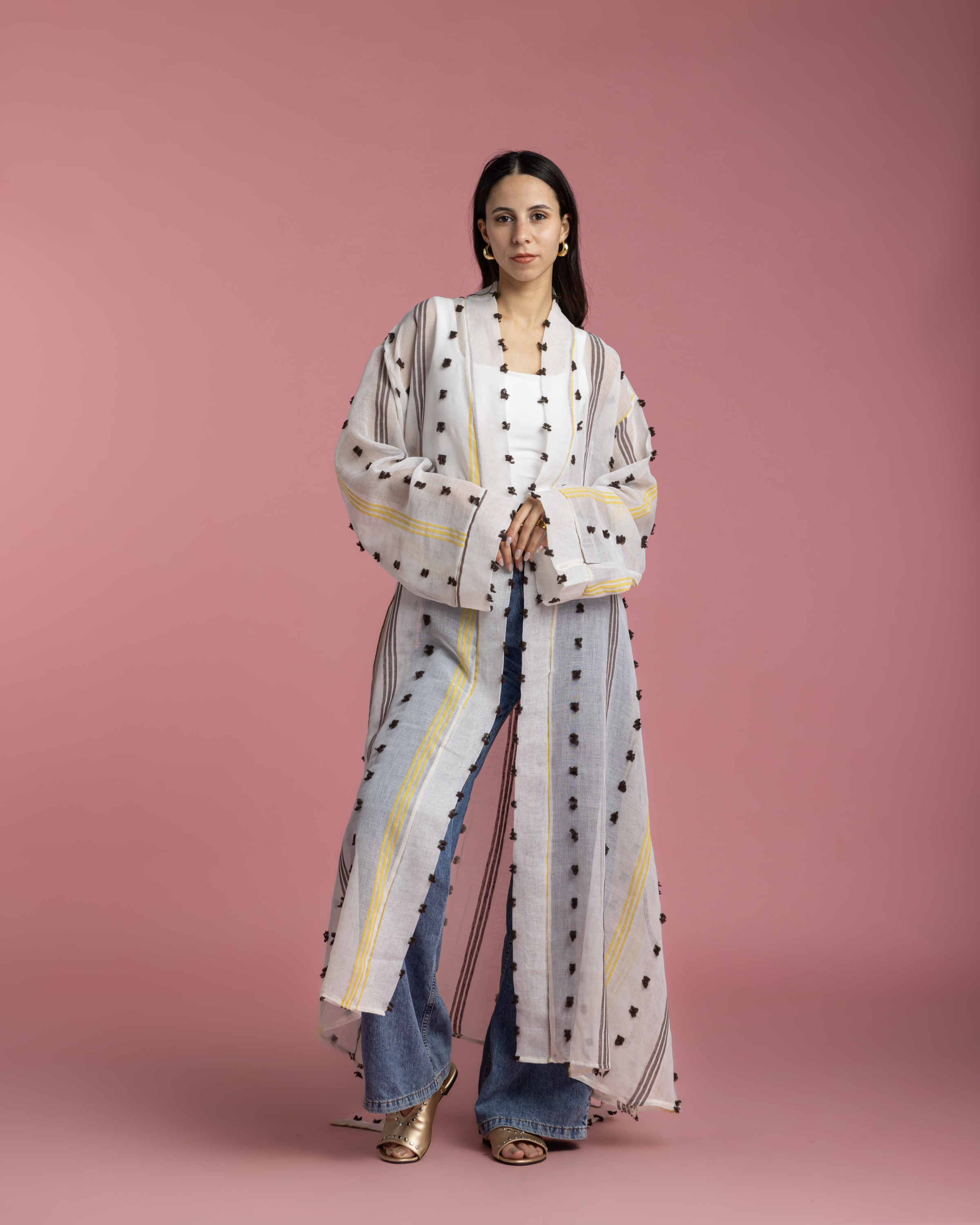 Old Cairo Kimono - Brown x Yellow