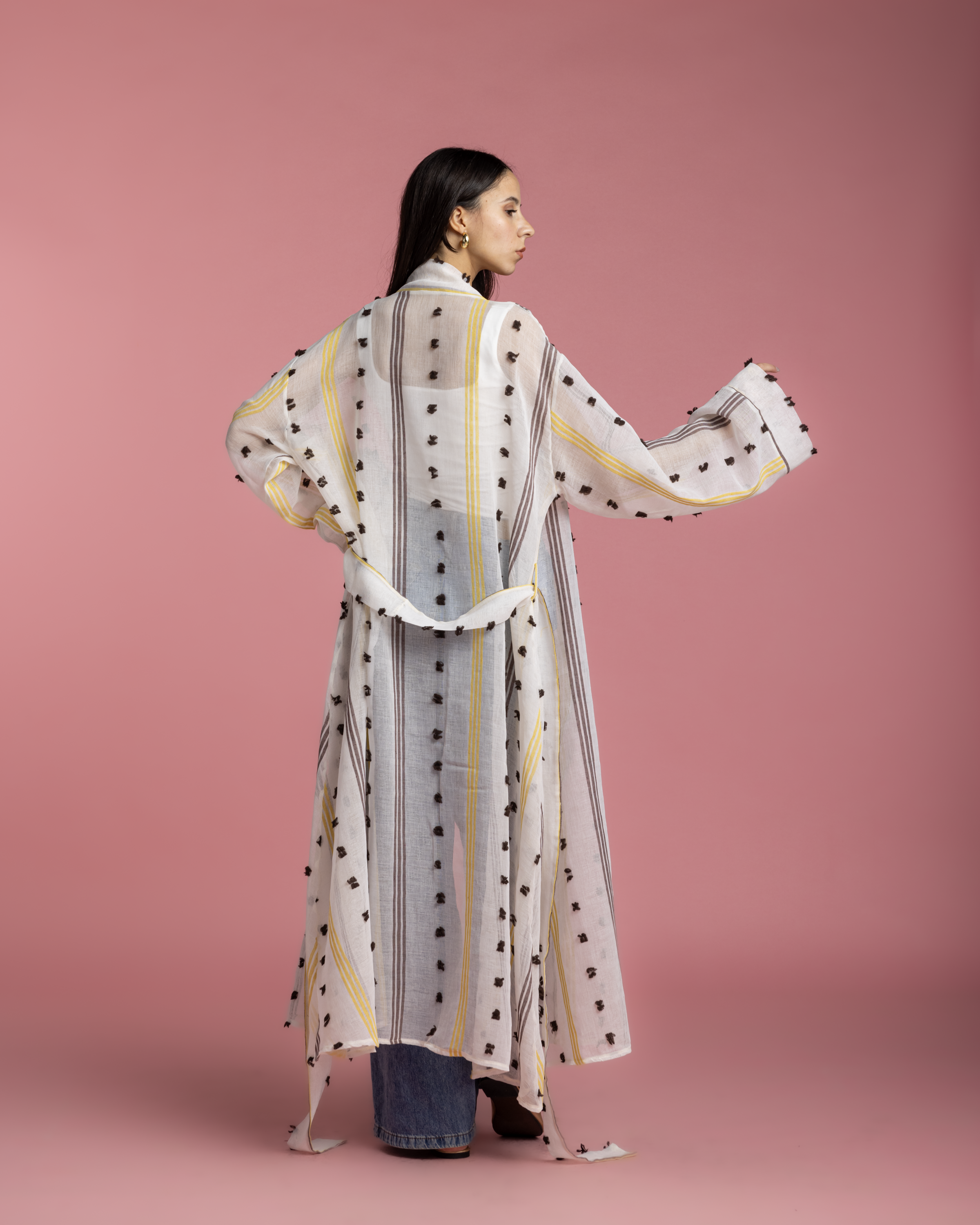 Old Cairo Kimono - Brown x Yellow