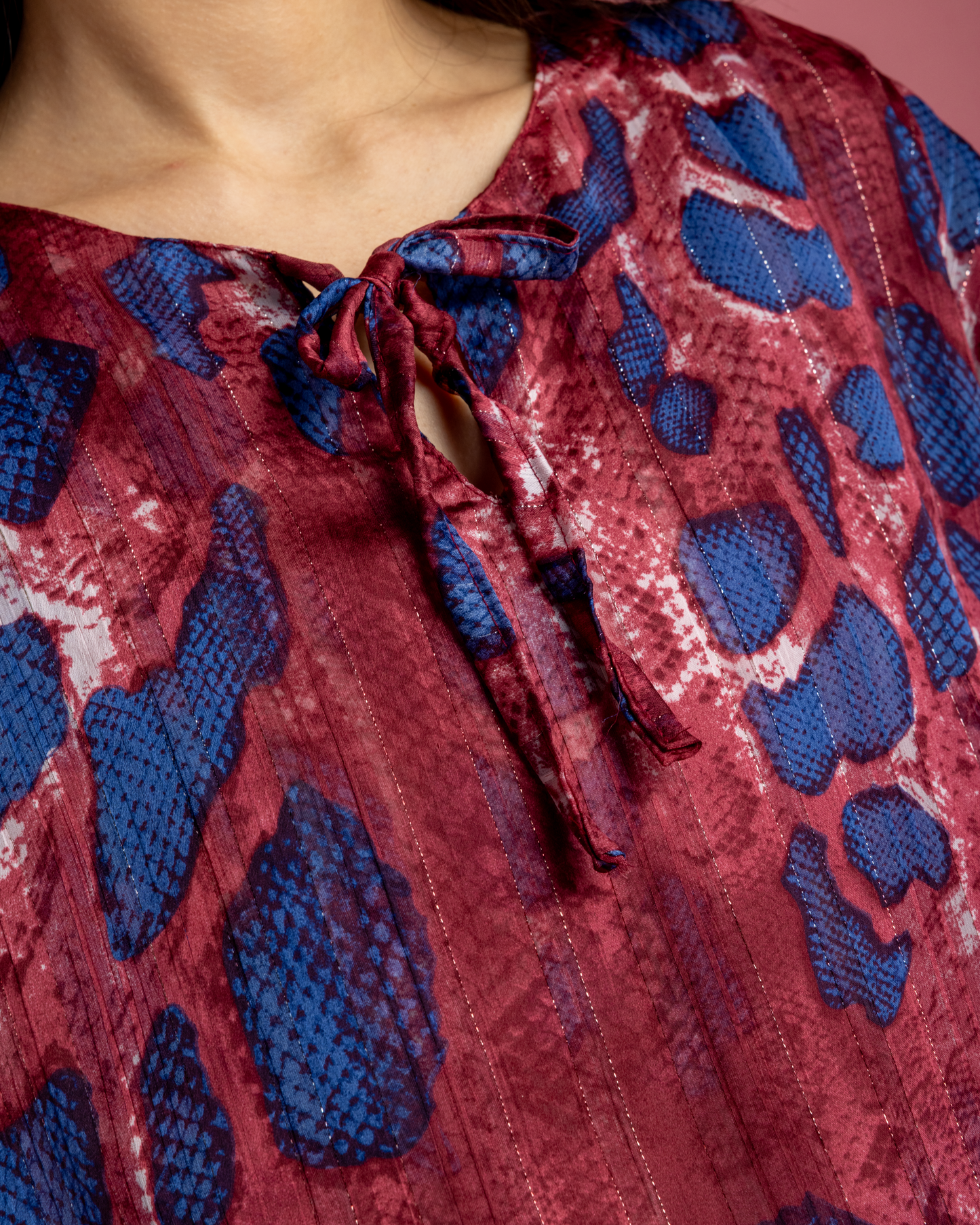 Chiffon Snake Fuchsia Blouse