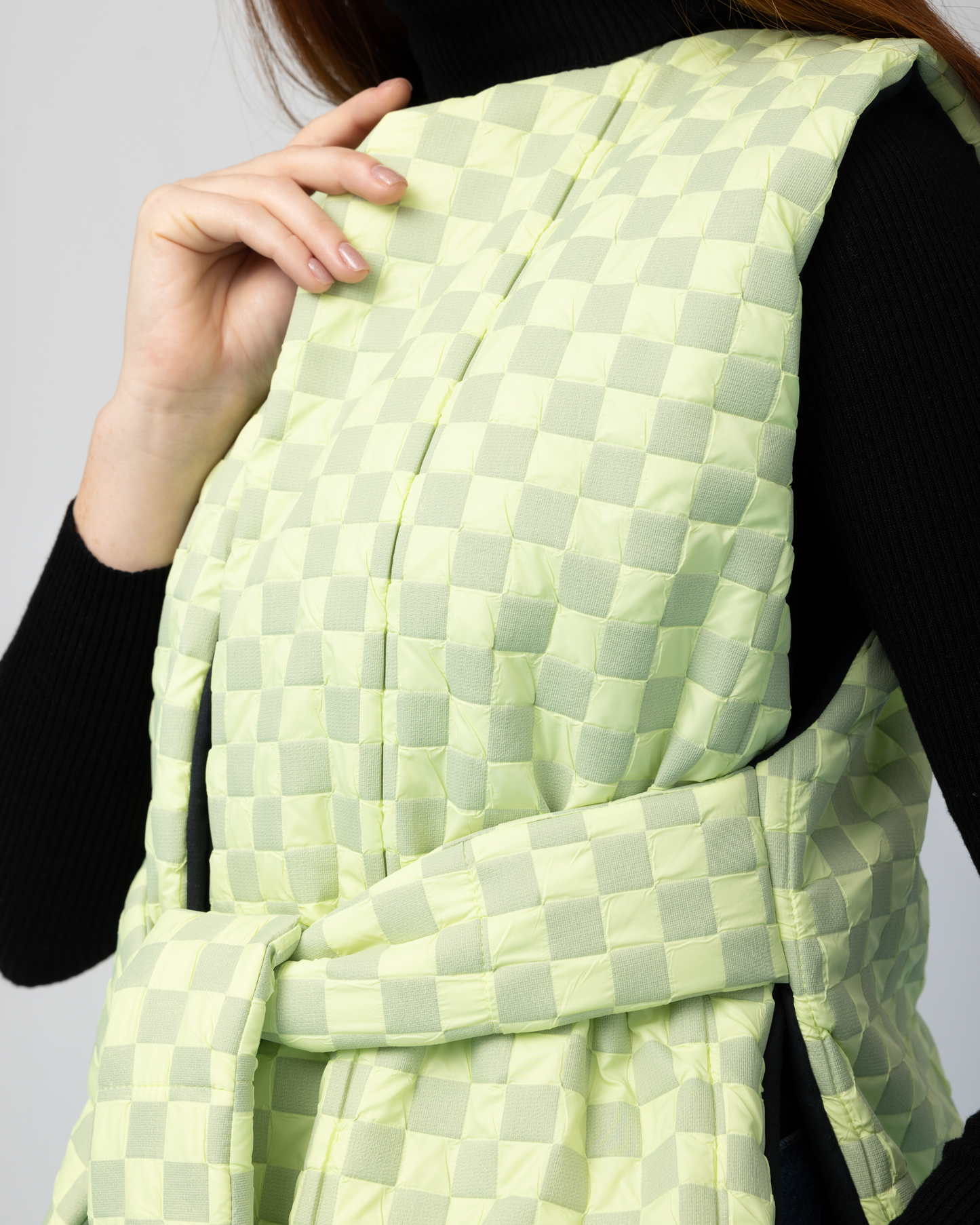 Open Puffer Jacket - Greens