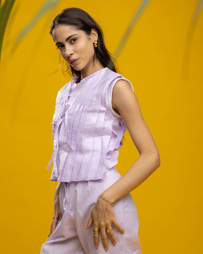 Cotton Linen Pants - Lilac