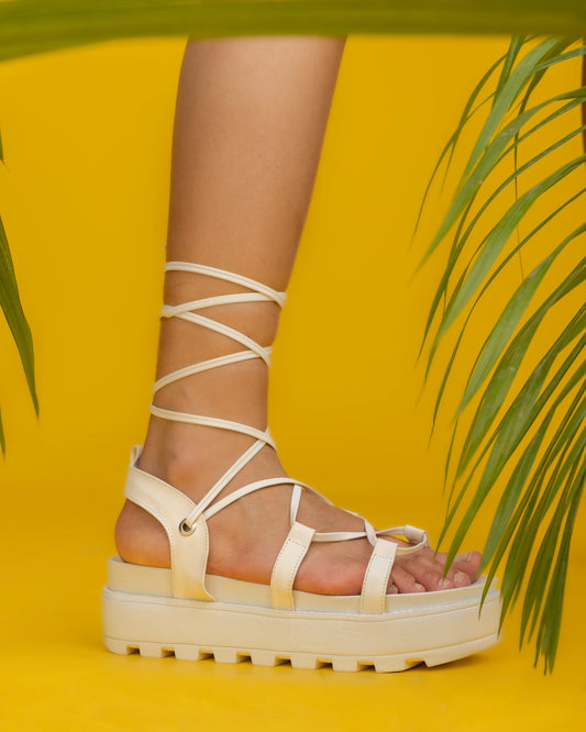 Spaghetti Sandals - White