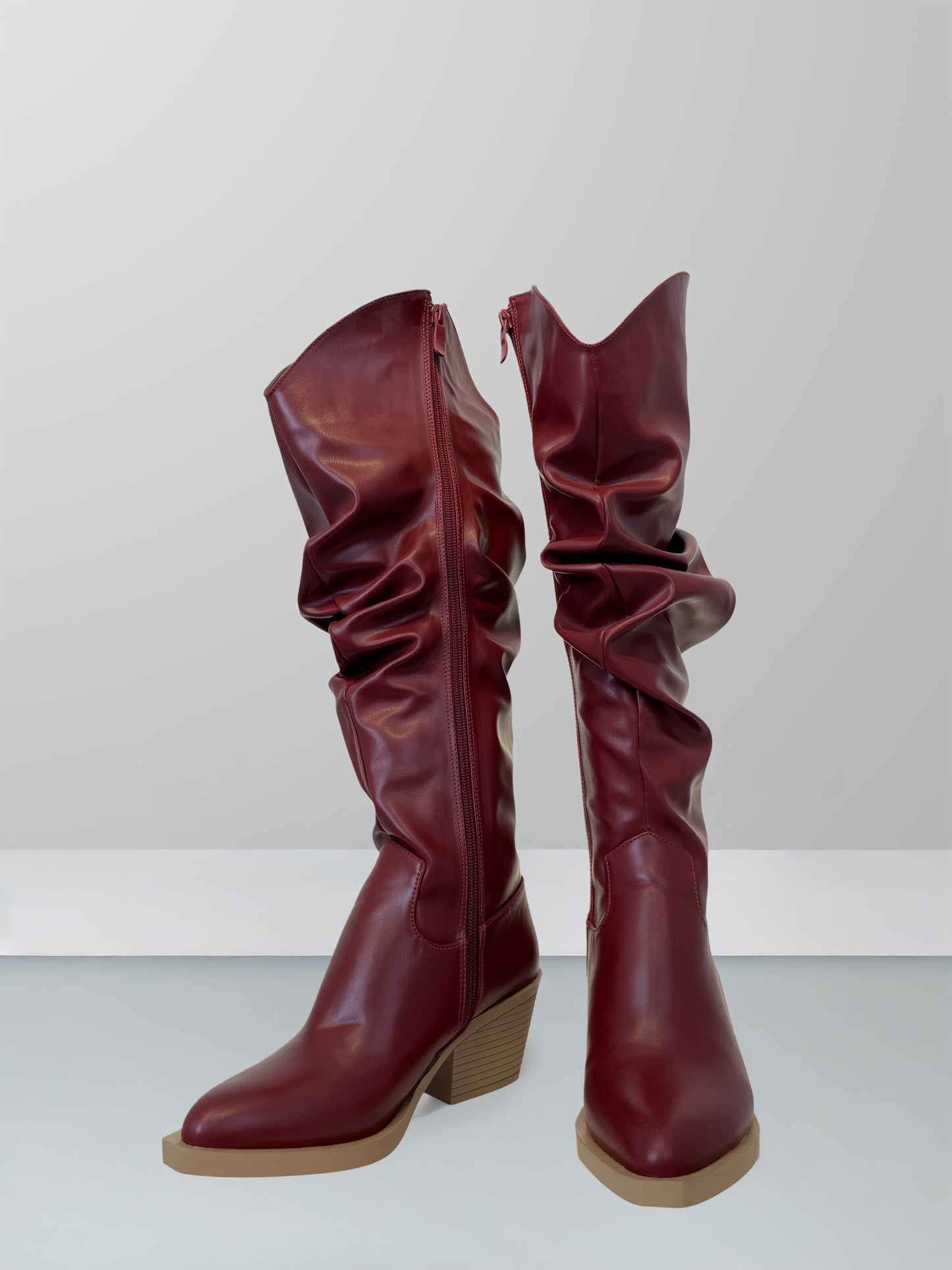Folds Leather Boots