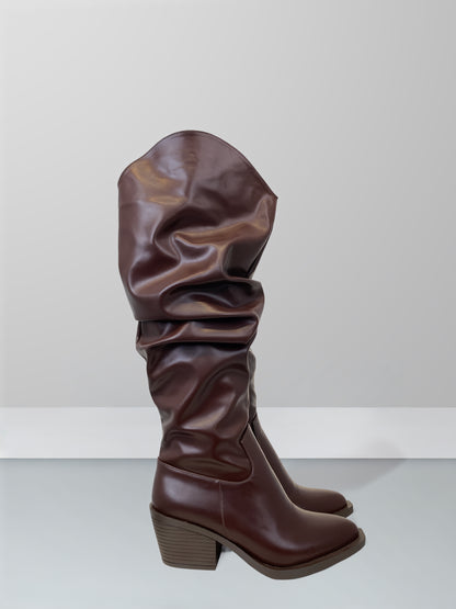 Folds Leather Boots