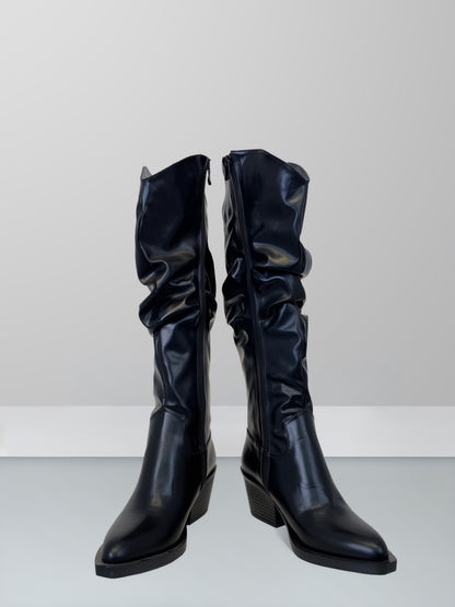 Folds Leather Boots