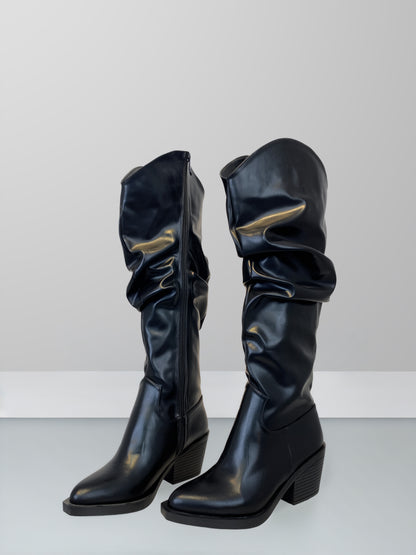 Folds Leather Boots