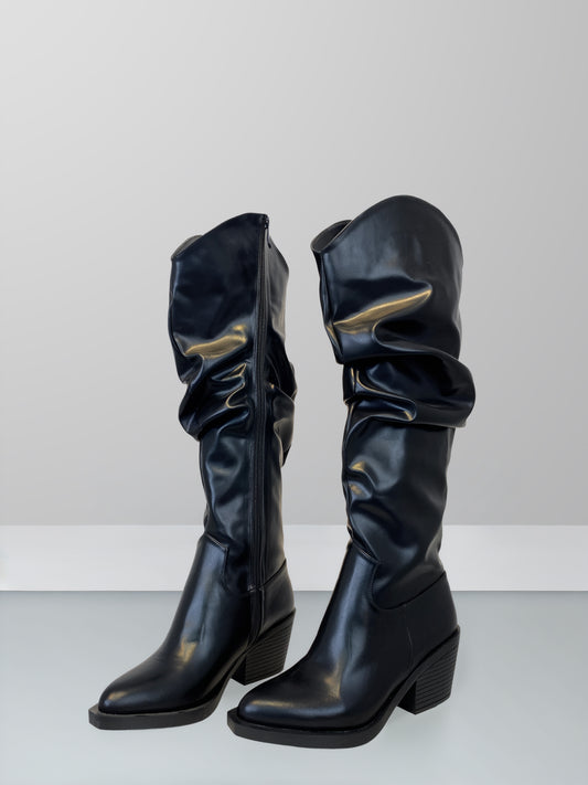 Folds Leather Boots