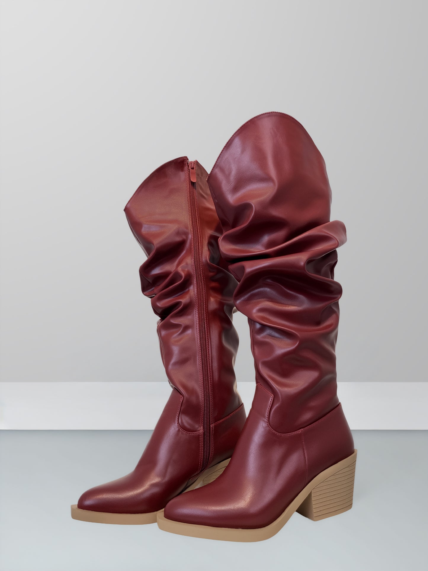 Folds Leather Boots