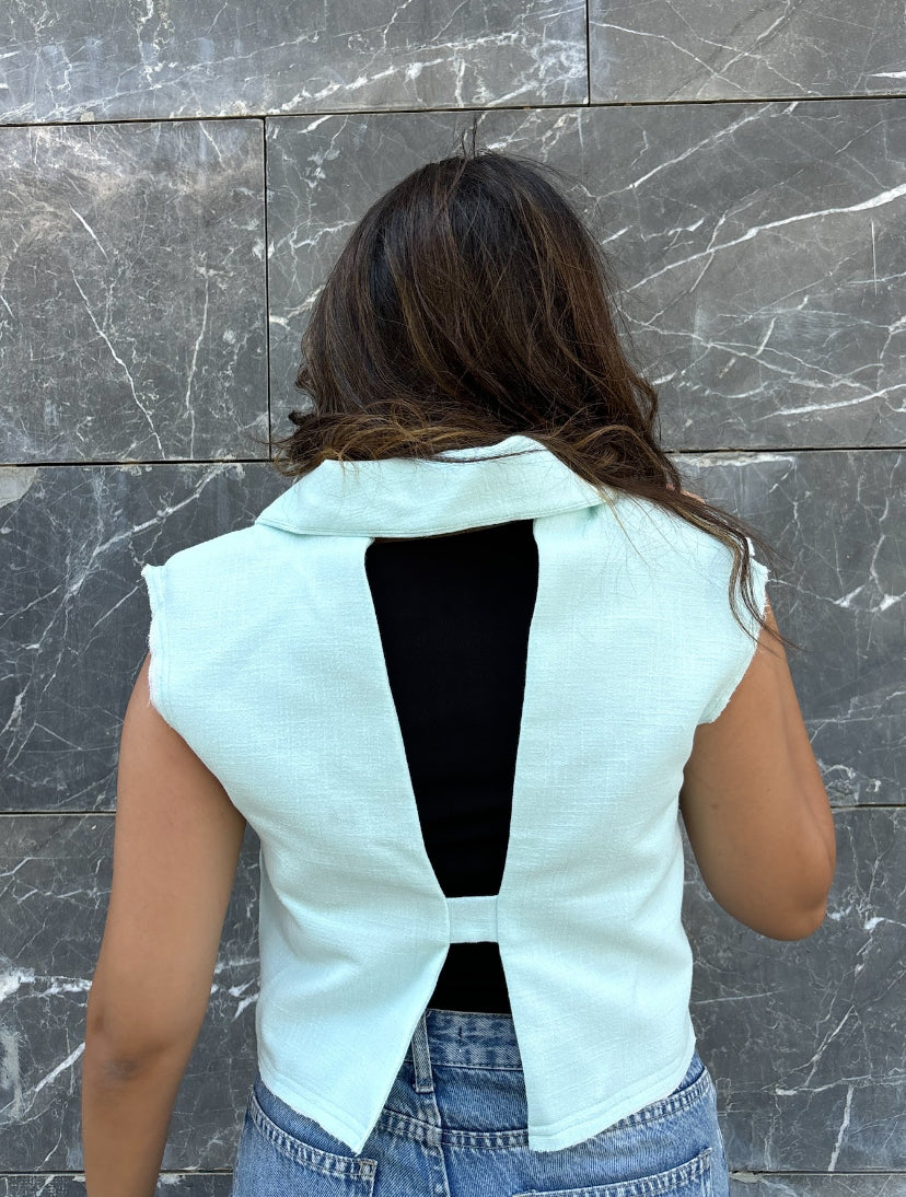 Organic cotton vest-mint